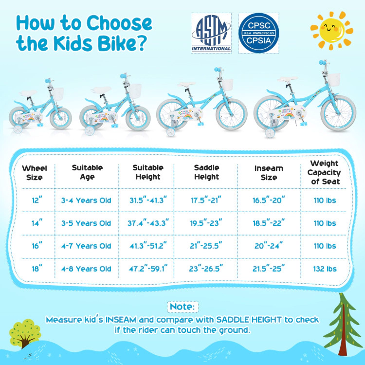 Hivvago Girls Bike with Training Wheels and Basket Spring Party
