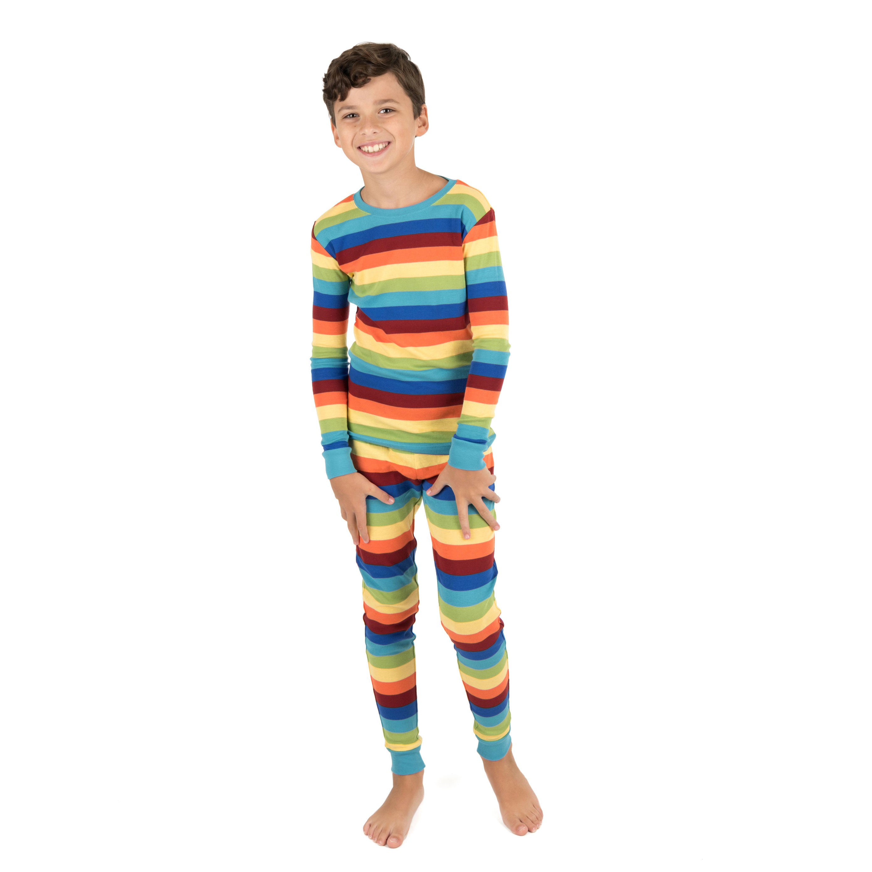 Leveret Toddler/Kids 2-pc Cotton Snug Fit Colorful Striped Pajamas