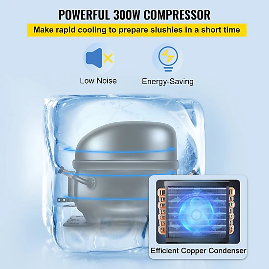 HONGGE Slushie Machine, Commercial Slushy Maker, Frozen Drink Maker with Self-Cleaning