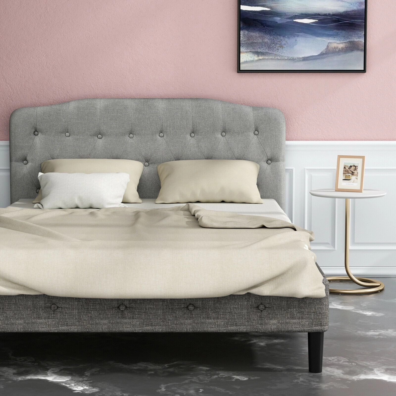 SlickBlue Queen Size Adjustable Polyester Fabric Headboard