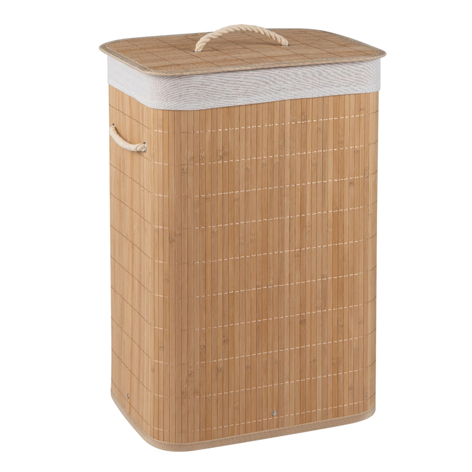 SUGIFT Natural Removable Liner and Carry Handles 19 Gal Bamboo Clothes Hamper