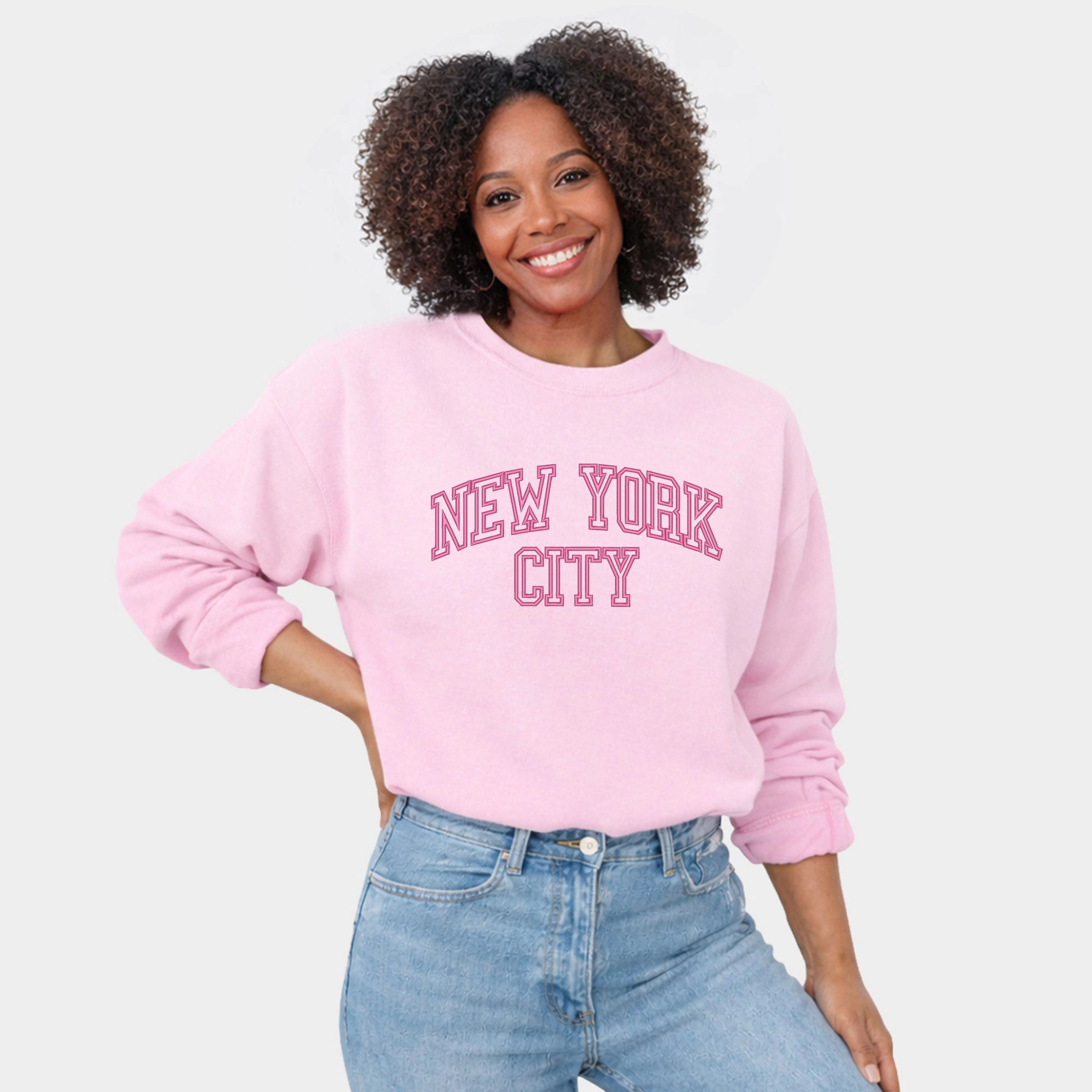 Simply Sage Market - Embroidered New York Varsity  Women's Graphic Sweatshirt