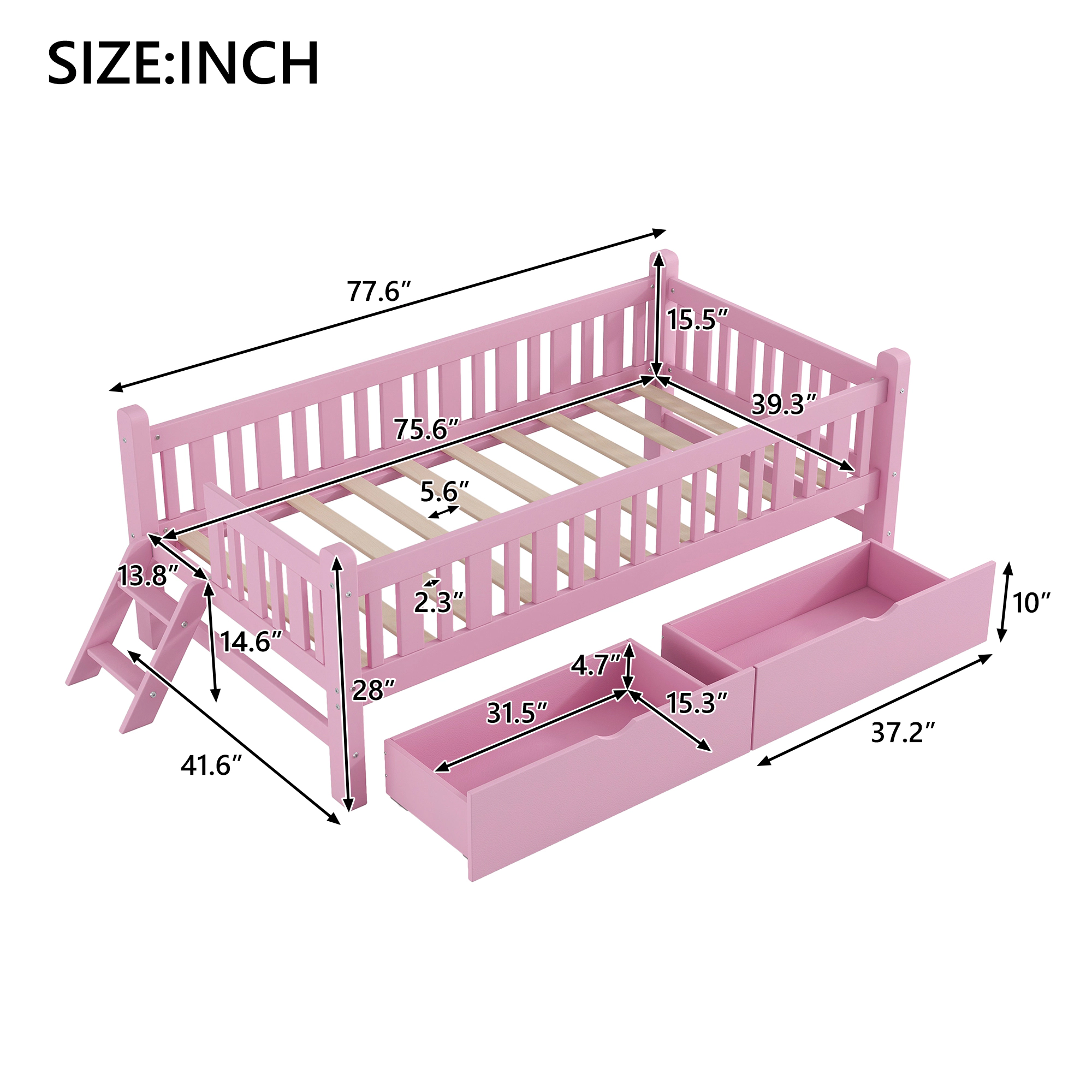 GOODSILO Solid Wood Single Platform Bed Frame