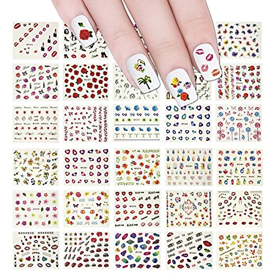 Wrapables Beauty Nail Art Nail Stickers 3d Flower Stickers Set DIY Nail ...