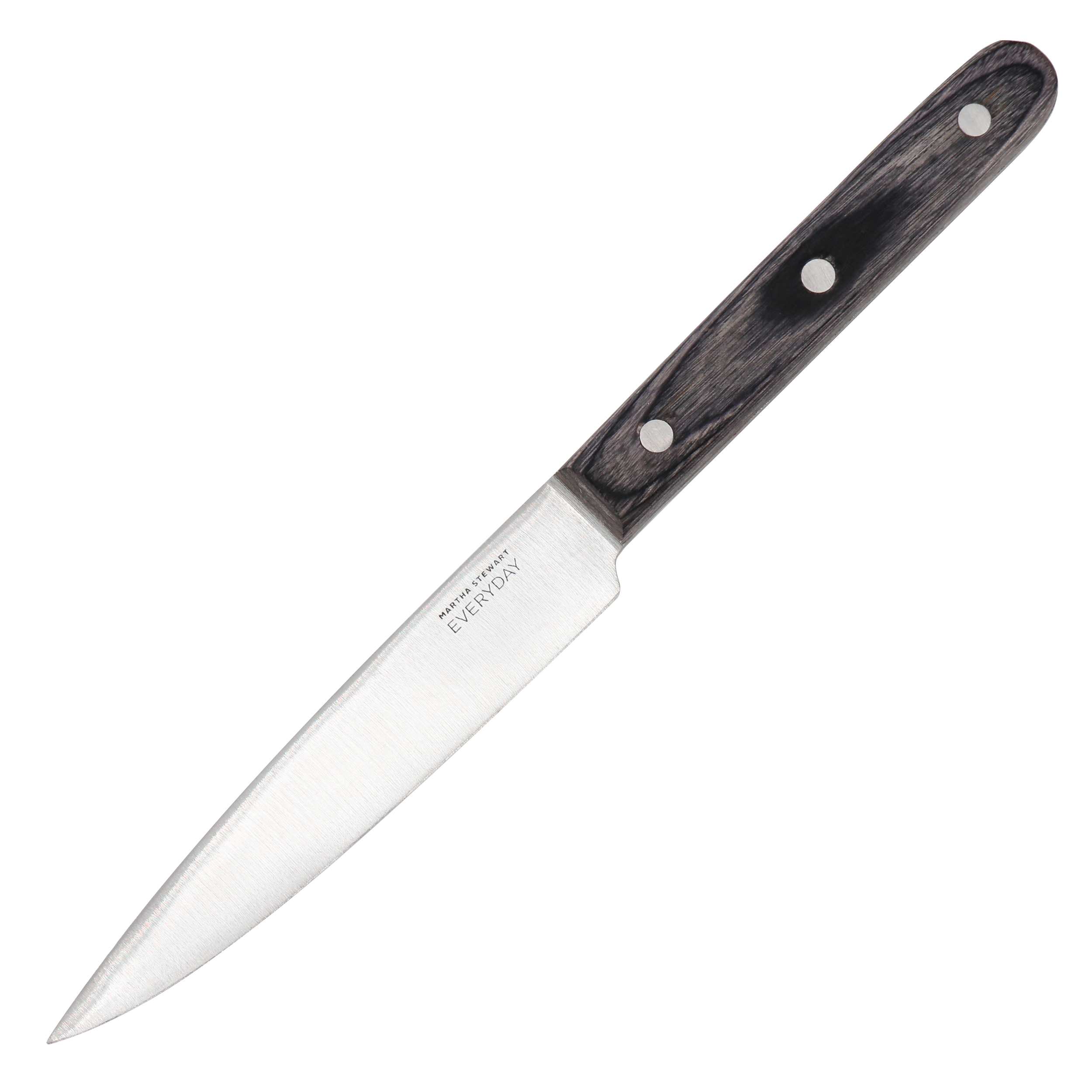 Martha Stewart Everyday 5 Inch Stainless Steel Utility Knife in Dark Gray with Wood Handle