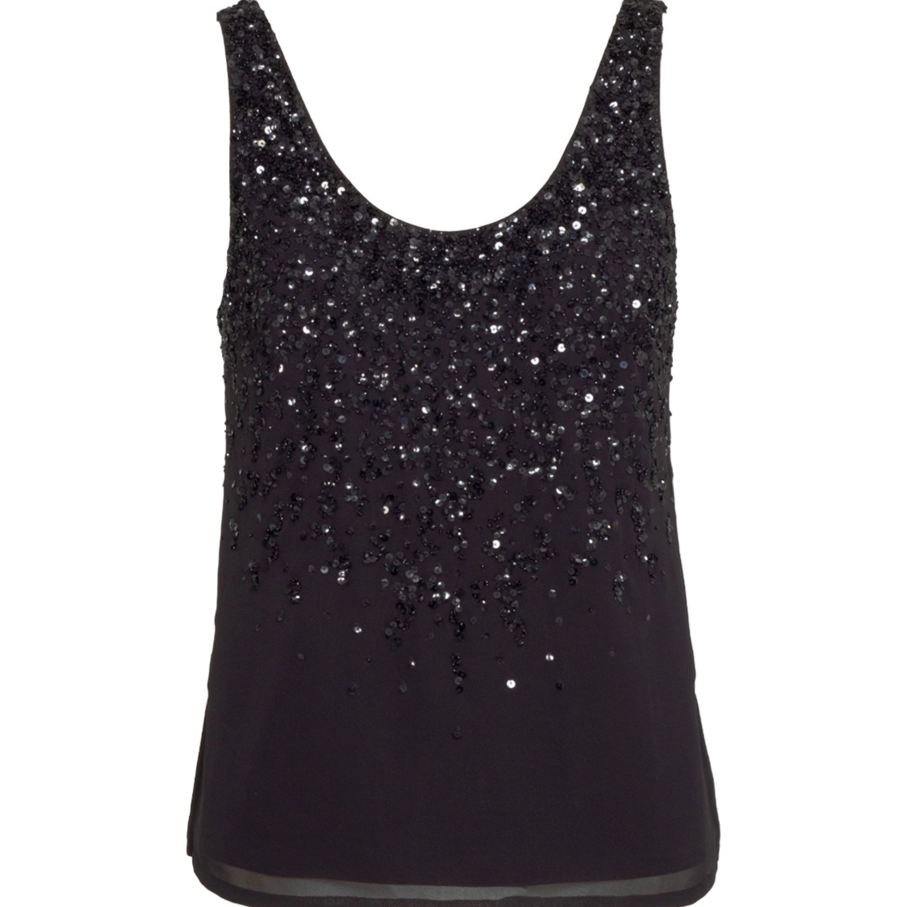 Rose & Nancy Women's Selene Black Sequin Vest
