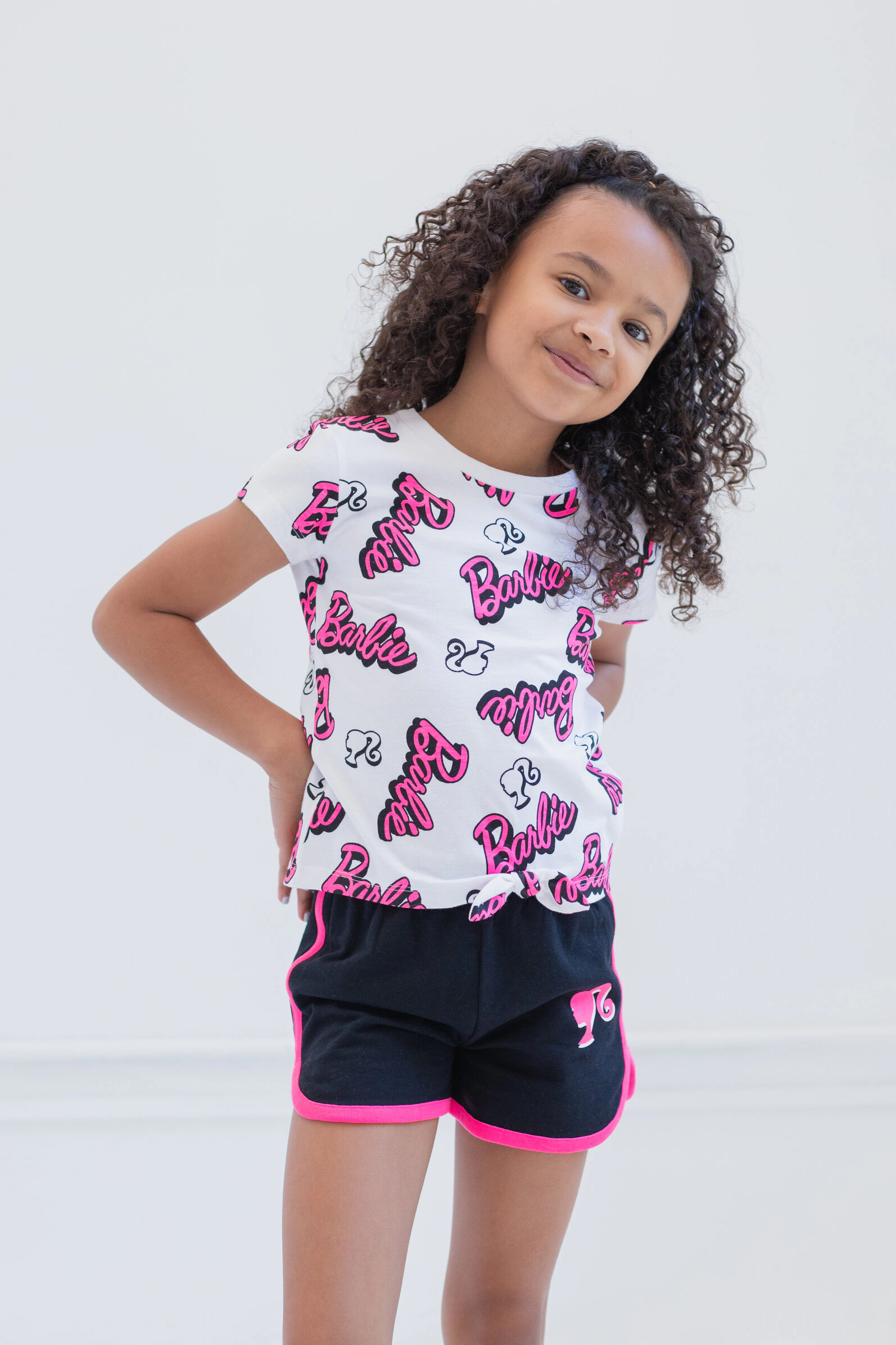 Barbie Girls' 2-Piece Tee and Shorts Set