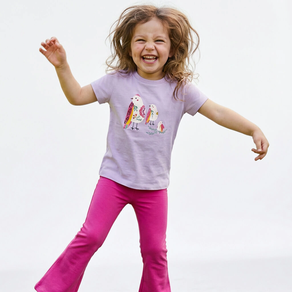 Mightly Girls Organic Cotton Short Sleeve Graphic T-Shirts, 2pack