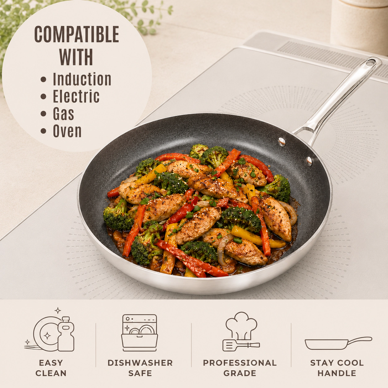 CoreClad Tri-Ply Stainless Steel Skillet Set, 2 Piece, Seville, 9" and 11"