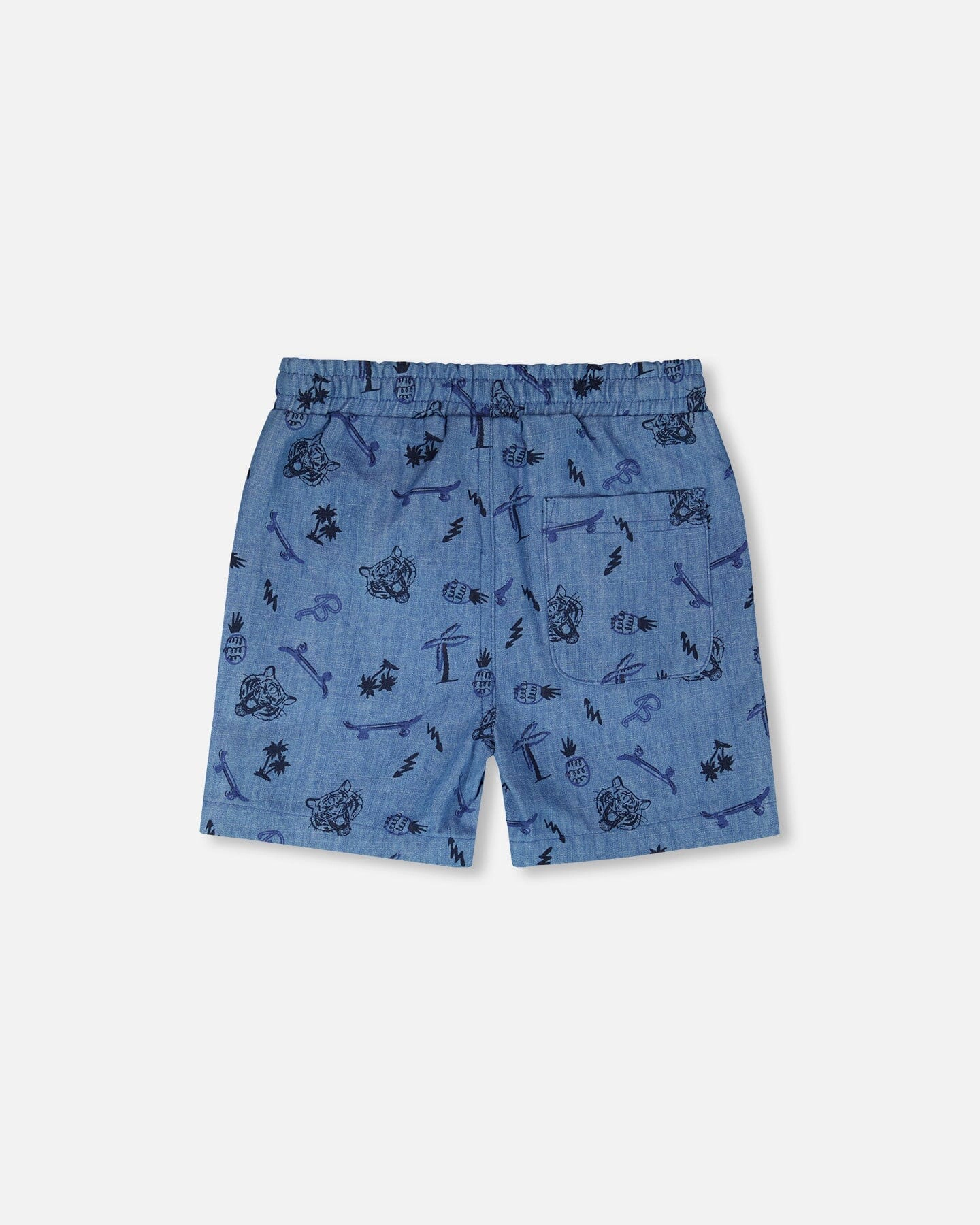 Deux par Boys Chambray Shorts Printed Skateboards