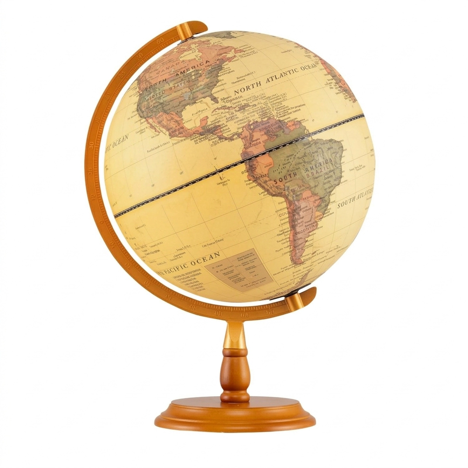 SUGIFT 12-in Illuminated World Globe with Built-In LED Night Light Embossed Relief and 4.6-ft USB Cord
