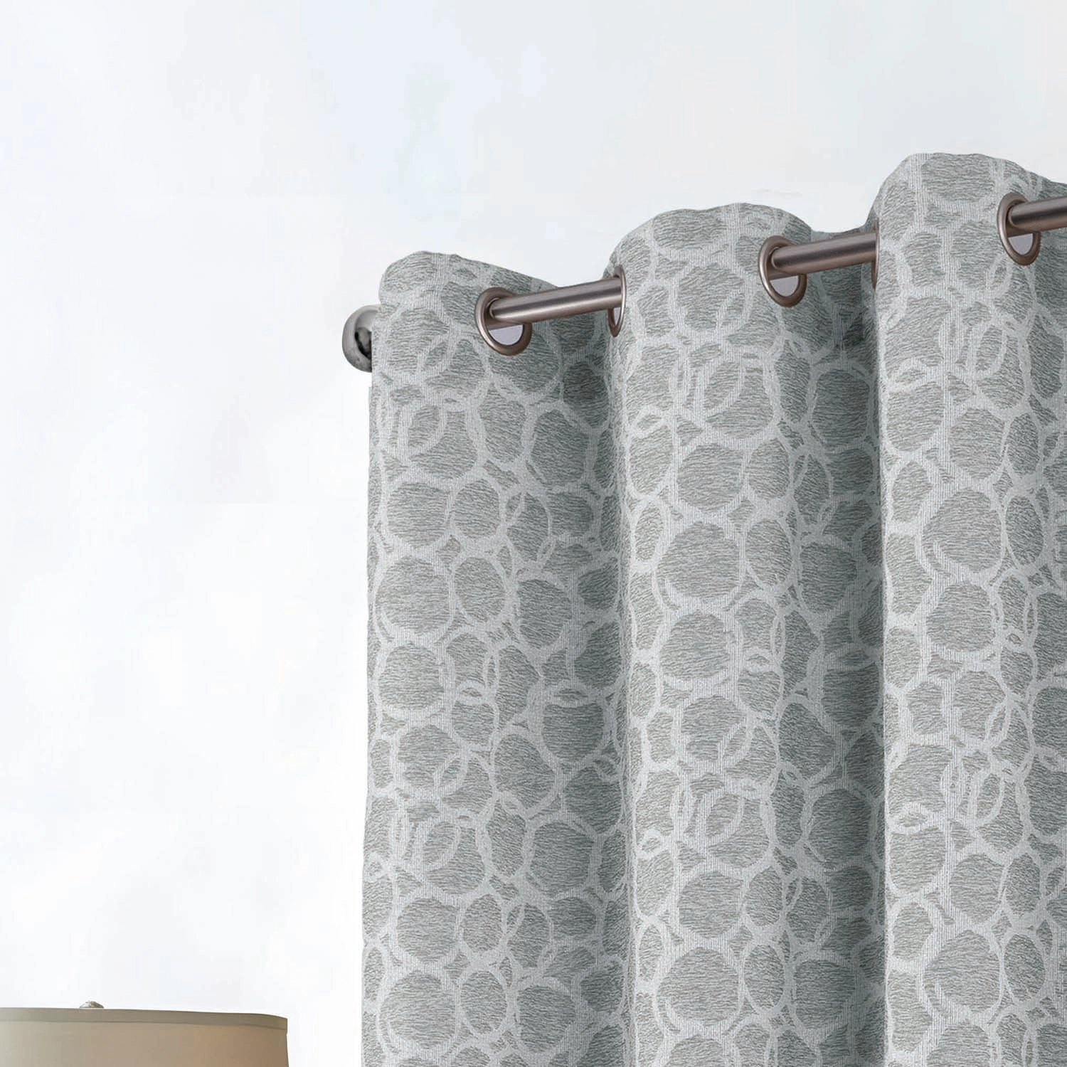 RT Designer Collection Jasper Lurex Jacquard 2 Pack Grommet Curtain Panel 36" x 84" Silver