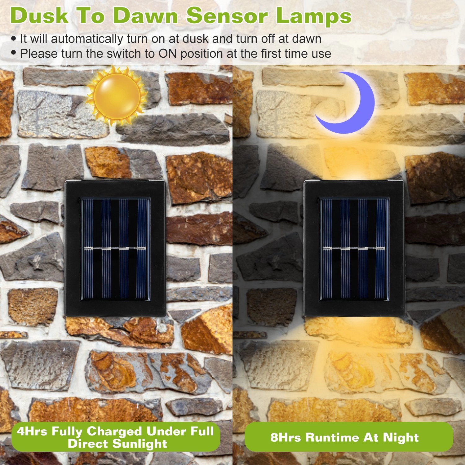 GBruno Solar 2-LED Deck Lights Outdoor Waterproof