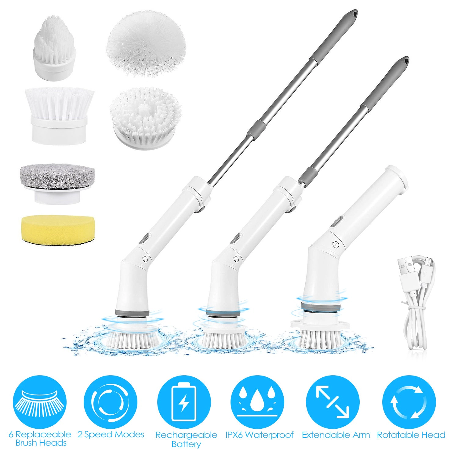 IMounTEK Unisex Cordless Electric Spin Scrubber