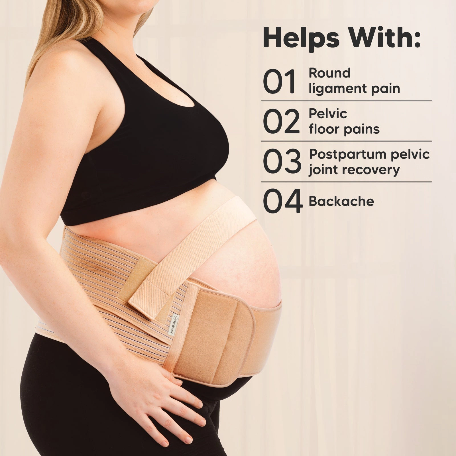 KeaBabies Nurture 2-in-1 Maternity Support Belt