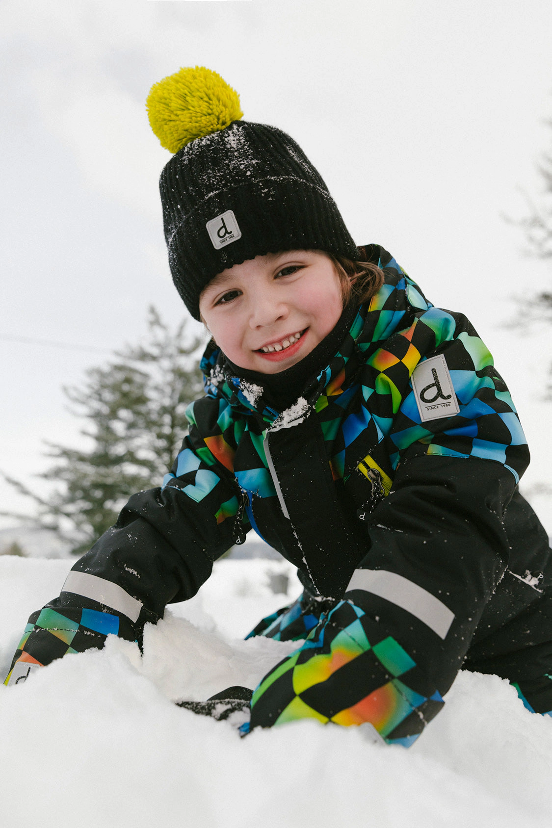 Deux par Boys Ribbed Winter Knit Hat with Pompom
