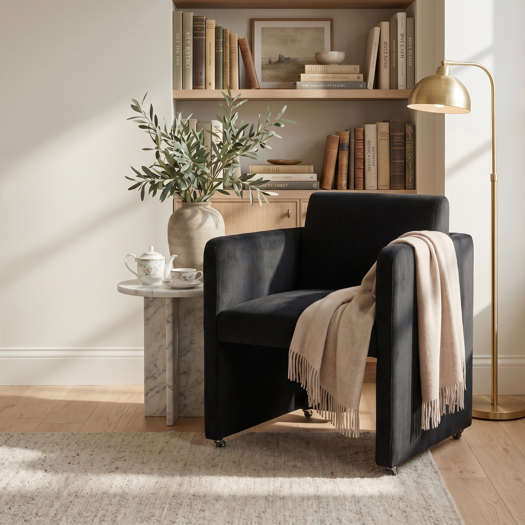 GOODSILO Upholstered Dining Side Chair Solid Frame