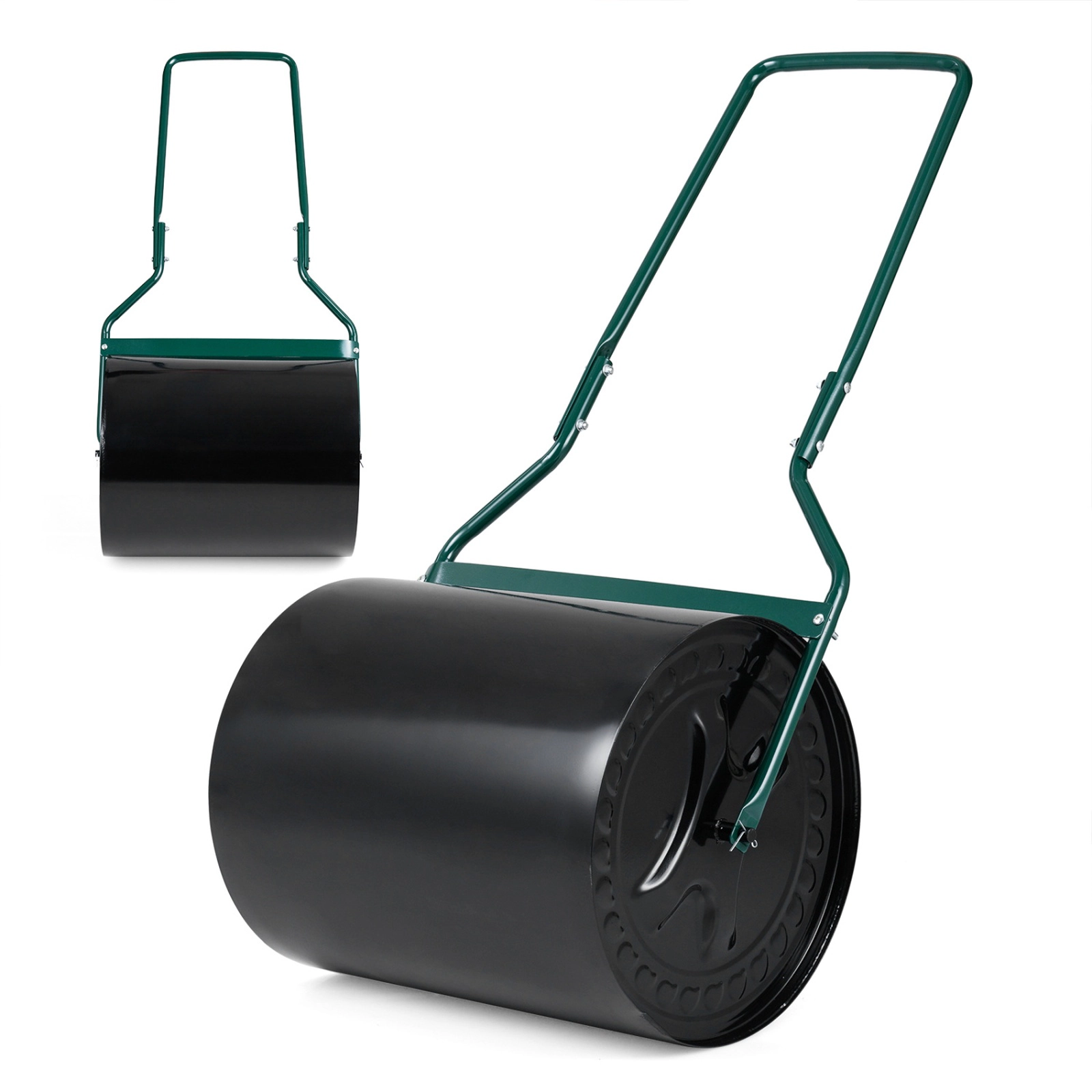 SUGIFT Black 16 Gallon Water and Sand Filled Lawn Roller with Leak-Proof Inlet 21-in W 16-in D 44-in H