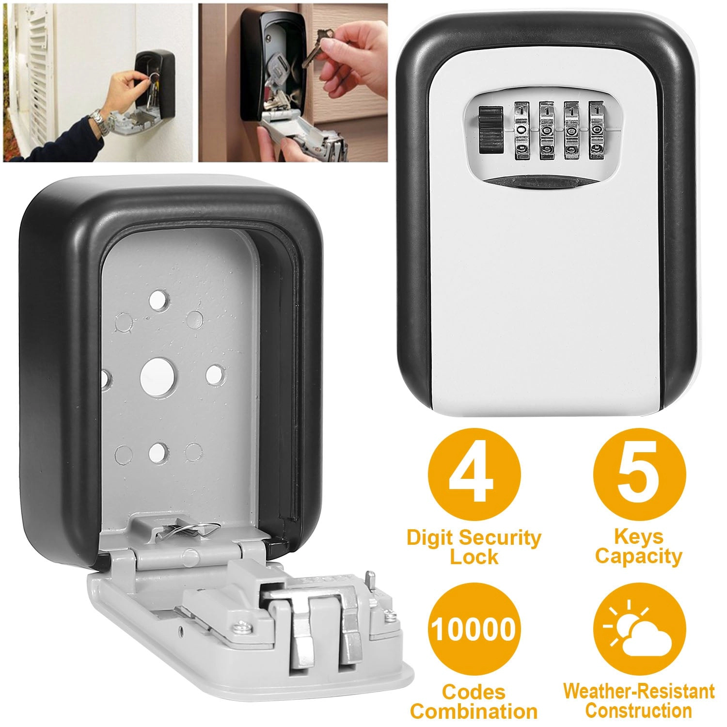 GBruno 4-Digit Wall-Mounted Key Lock Box