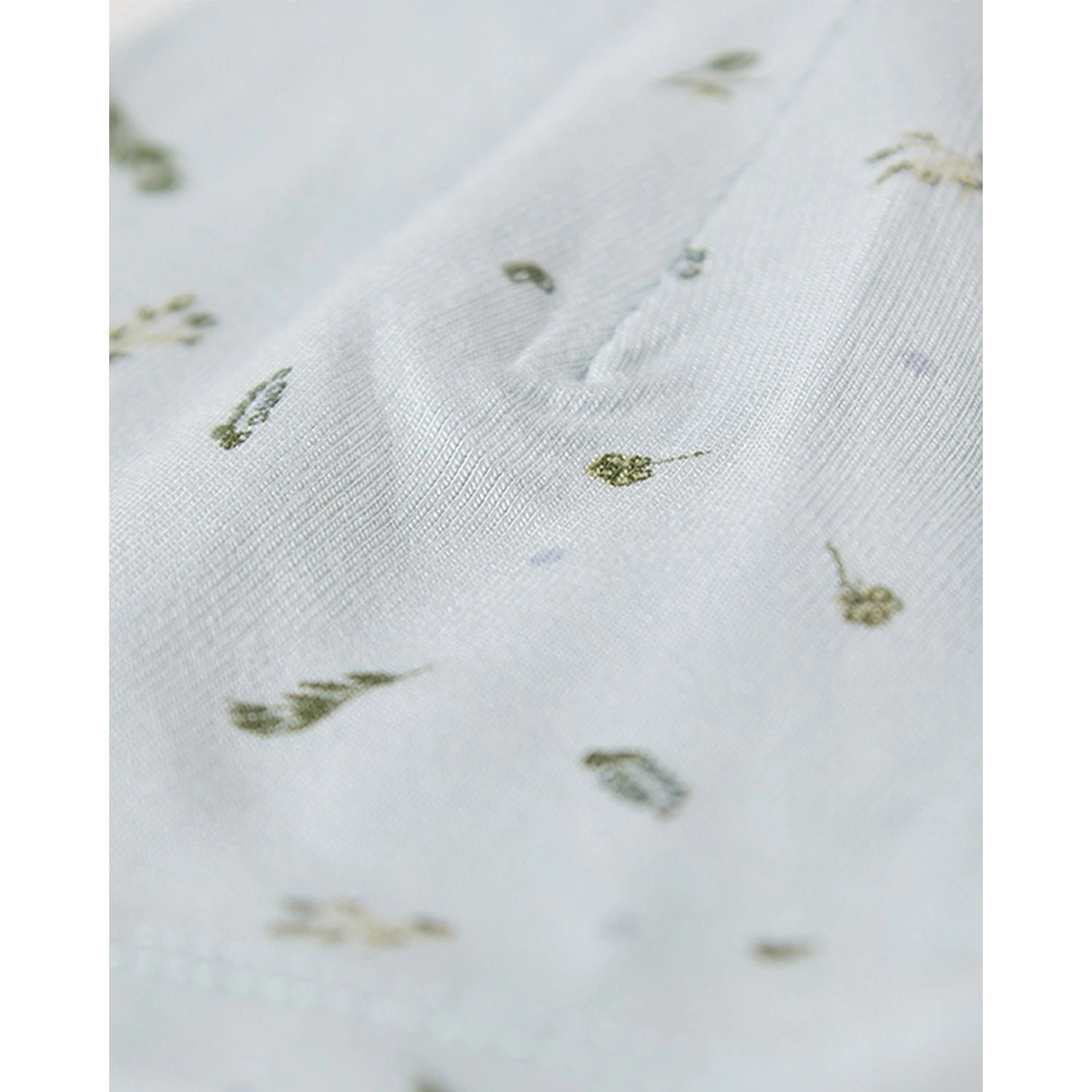 Memoi Baby Boy "Tiny Leaves" Rayon-Blend Fine-Gauge Mini-Print Beanie