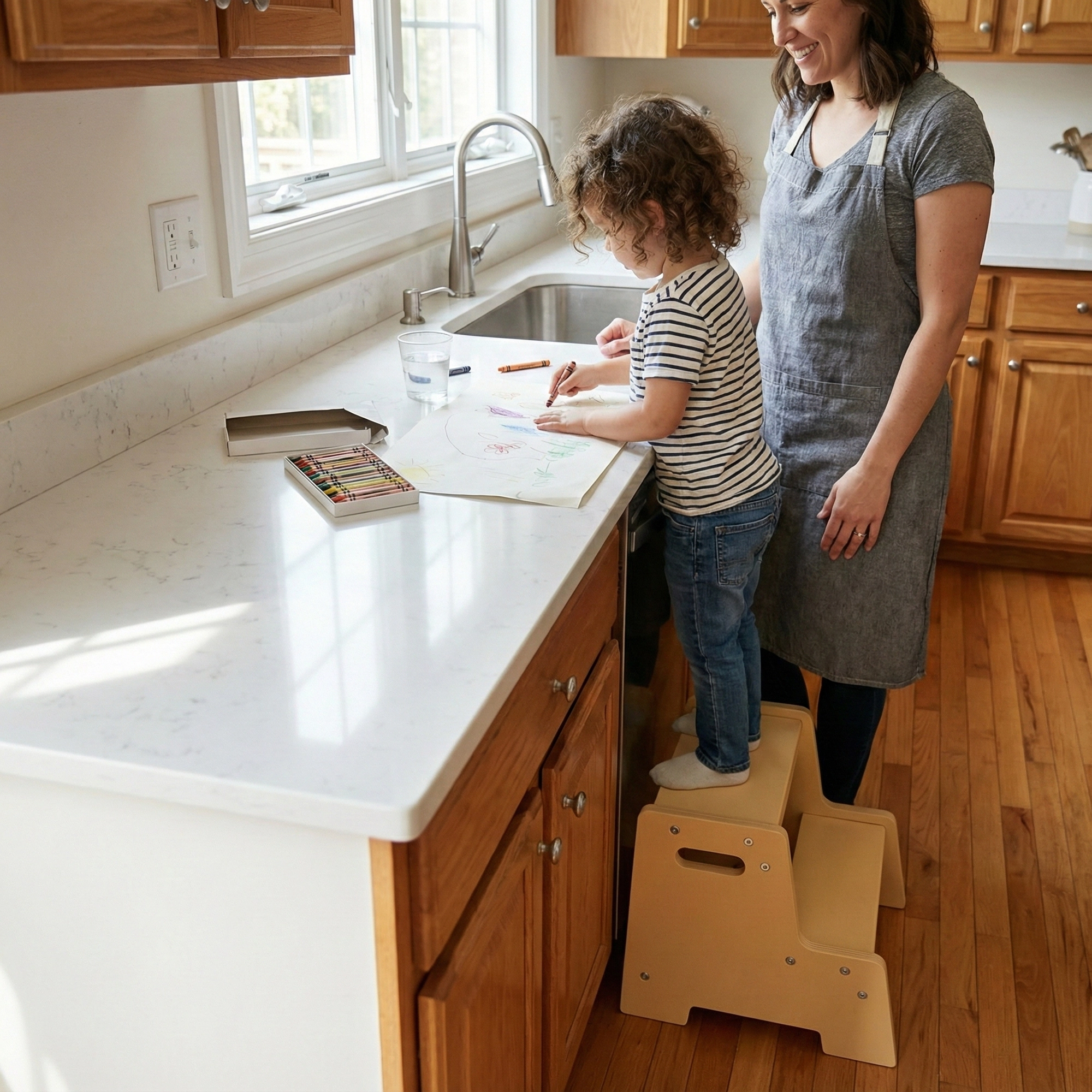 Stepup Baby® Wooden 2-Step Stool