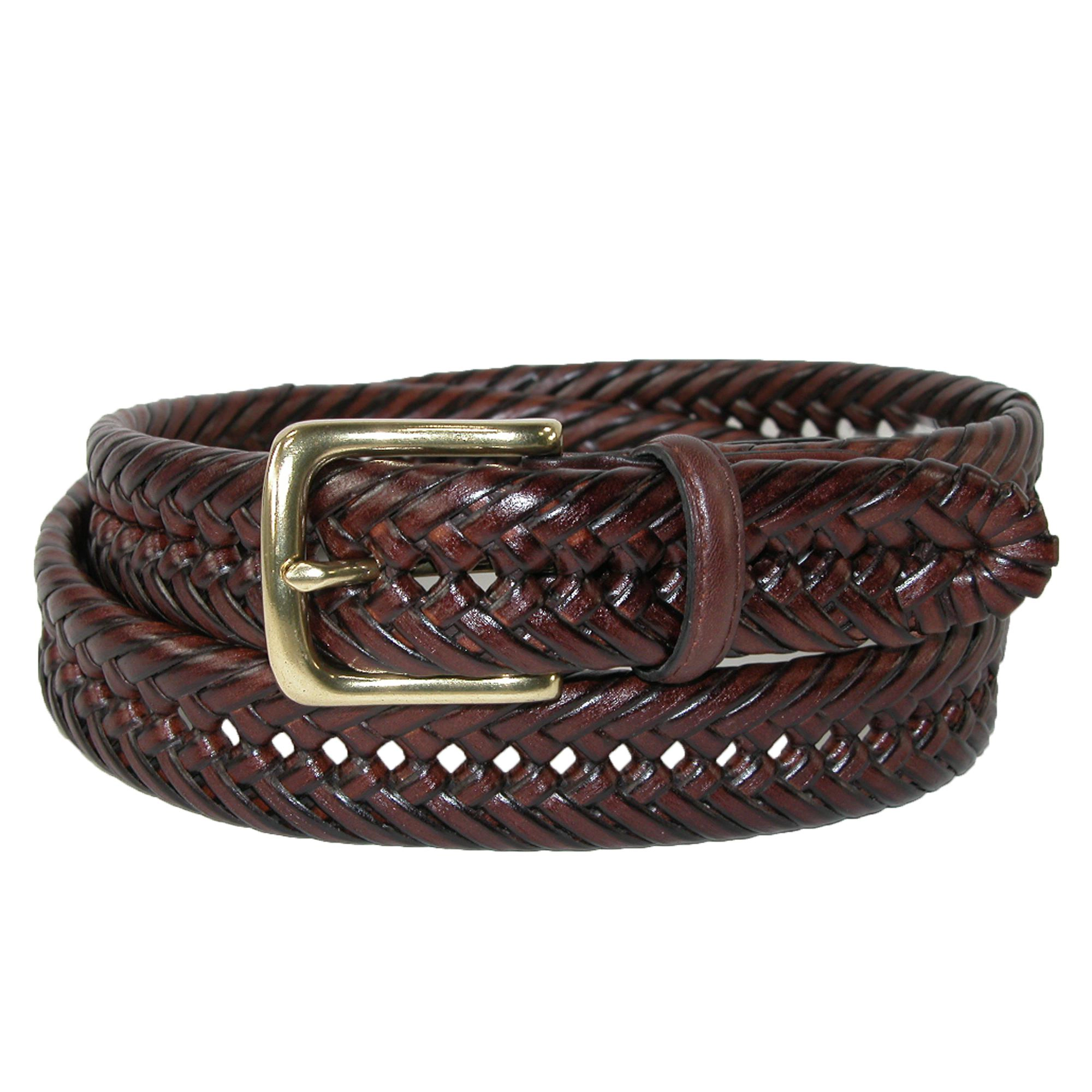 Tommy Hilfiger Men's Burnished Handlaced Braided Belt (Pack of 2)