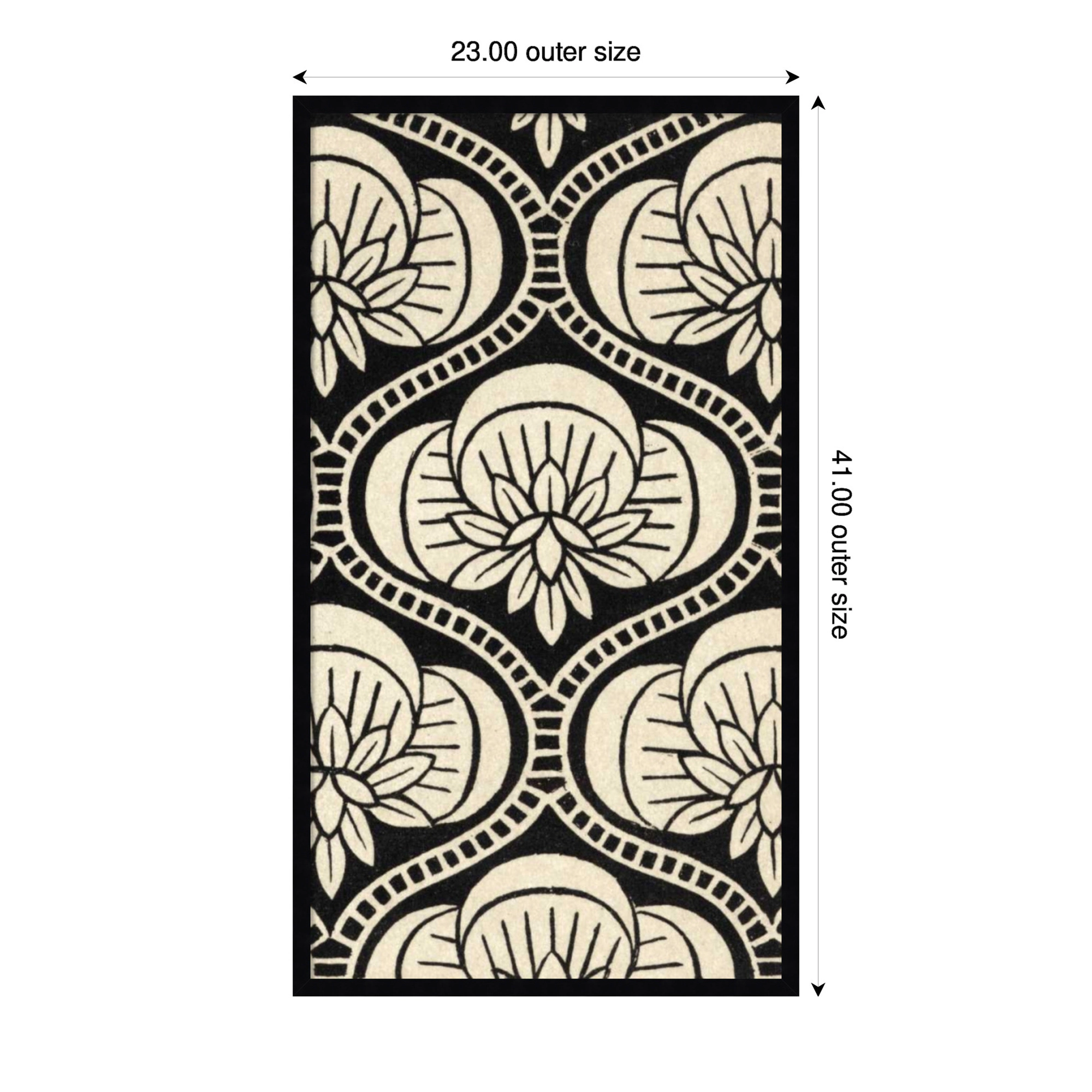 Amanti Art Framed Fabric Pinboard Ornamental Tile Printed Bulletin Board