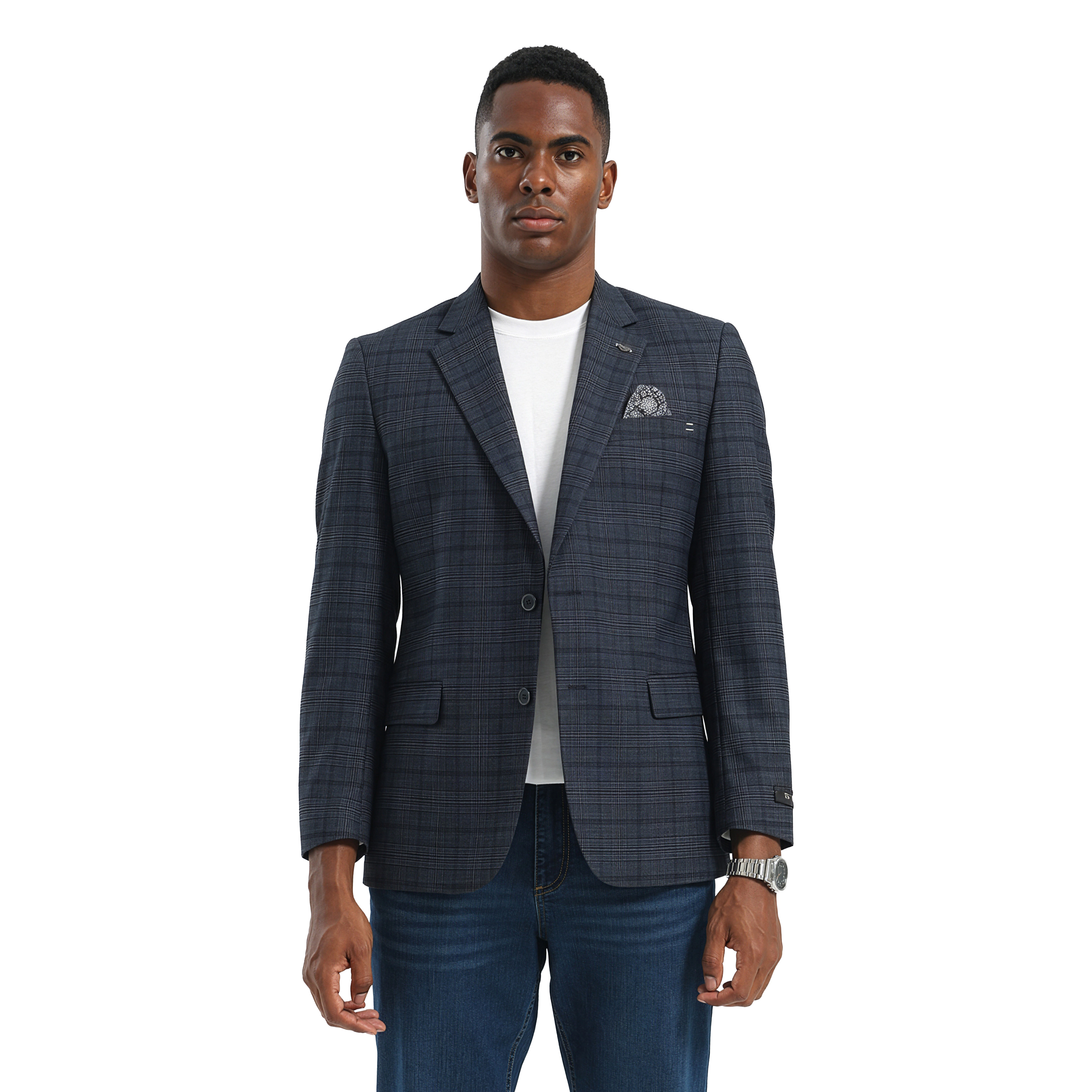 Tazzio Mens Subtle Plaid Sport Coat, Business and Casual