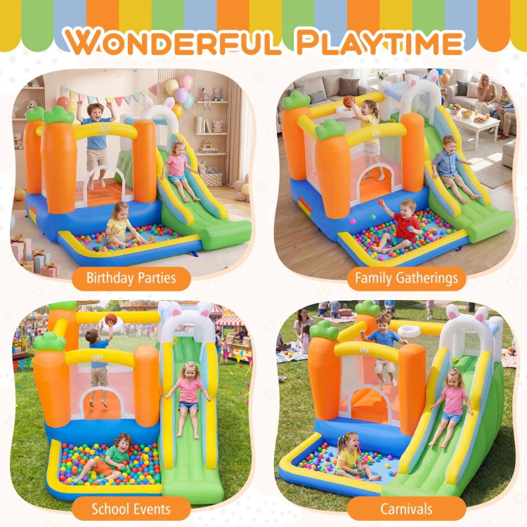 Hivvago Bounce House for Kids 3-12 with Climbing Wall for Backyard Party