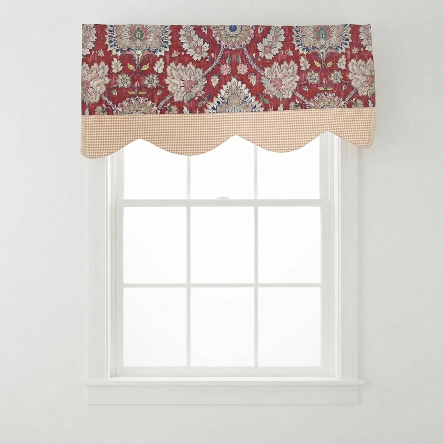 RLF Home 100% Cotton Wakeshire Provance Lined Window Valance 50 x 17 Red