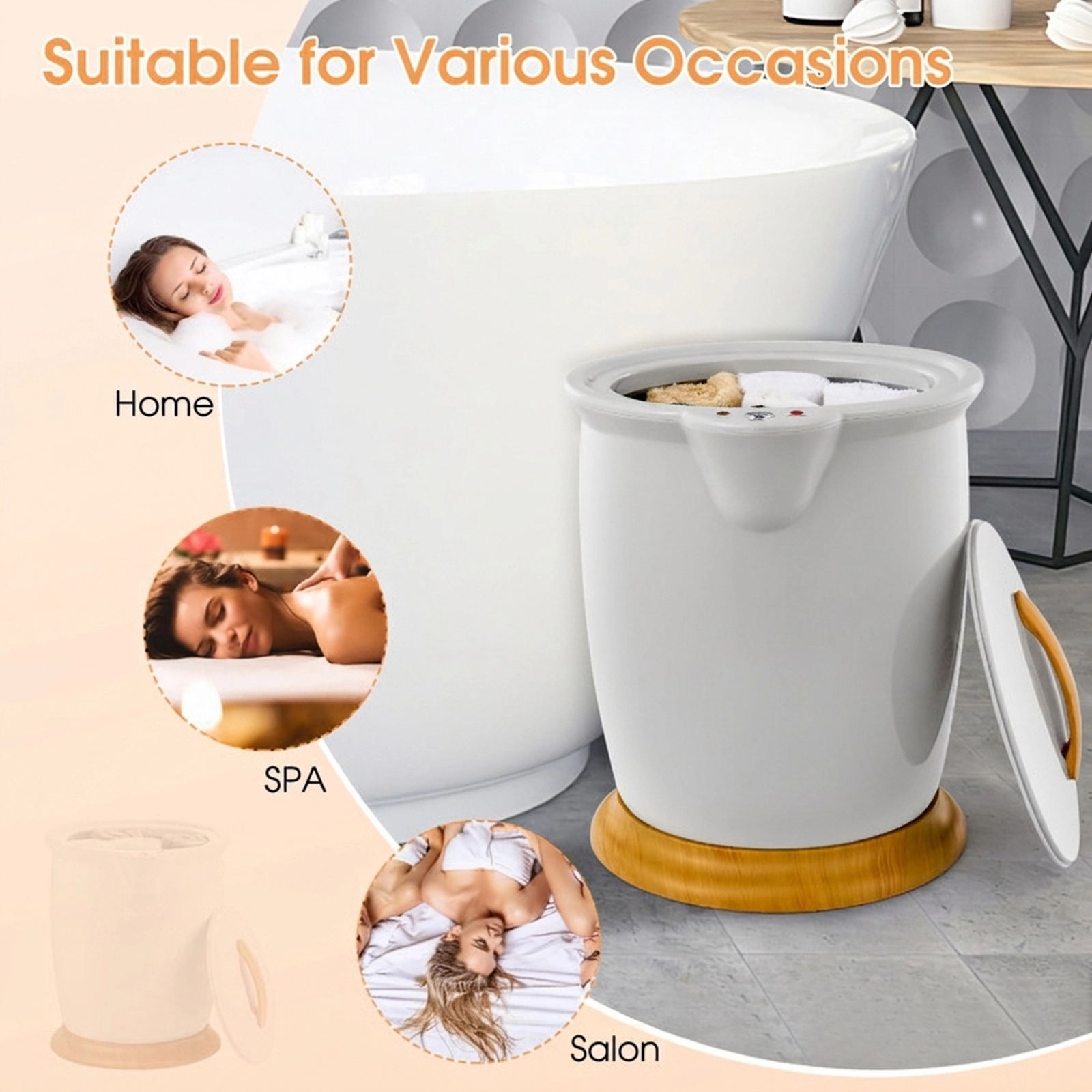 SUGIFT 20L Towel Warmer Bucket, 400W, One-Touch Control, 60-Minute Auto Shut-Off