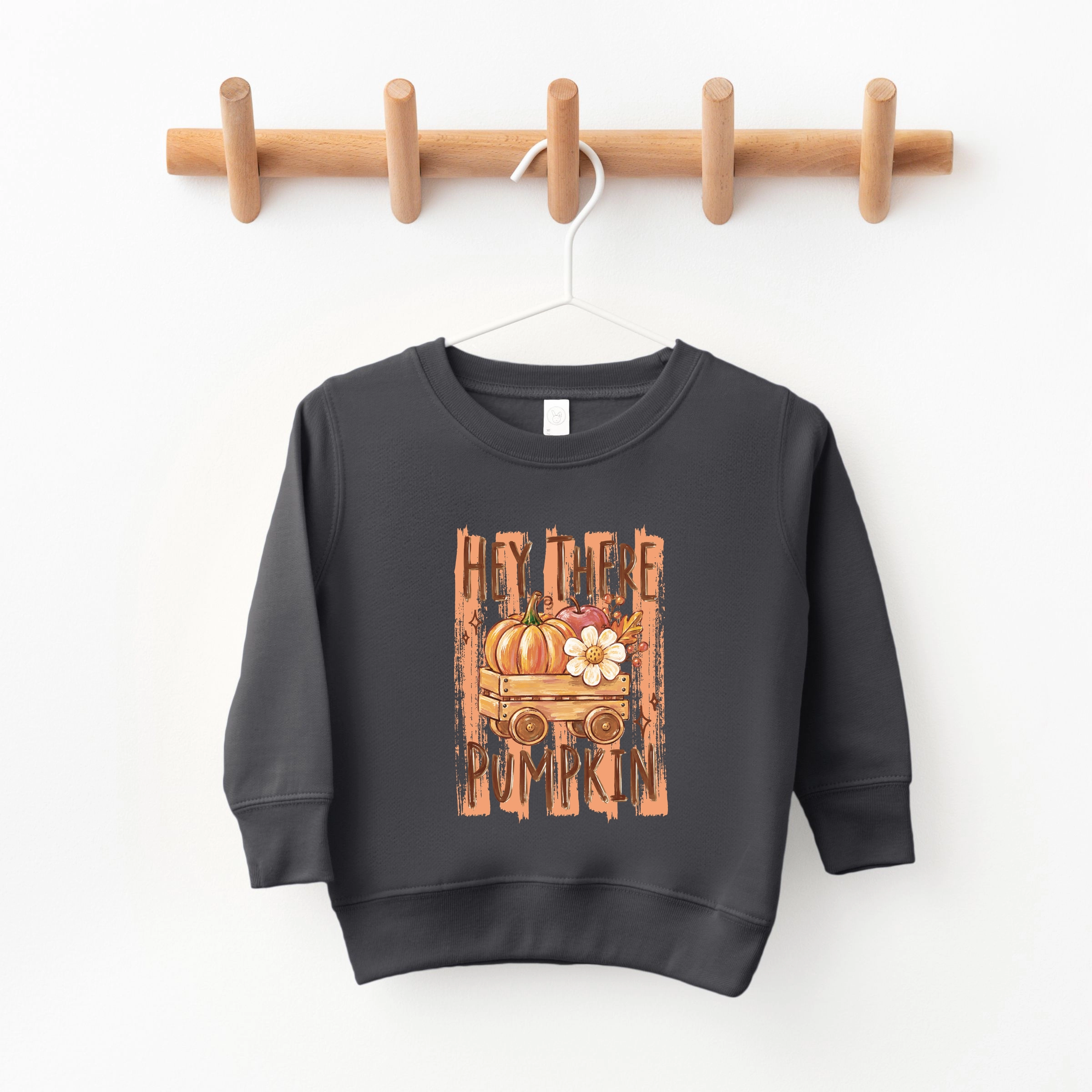 The Juniper Shop  - Toddler Graphic Sweatshirt Hey There Pumpkin Stripes