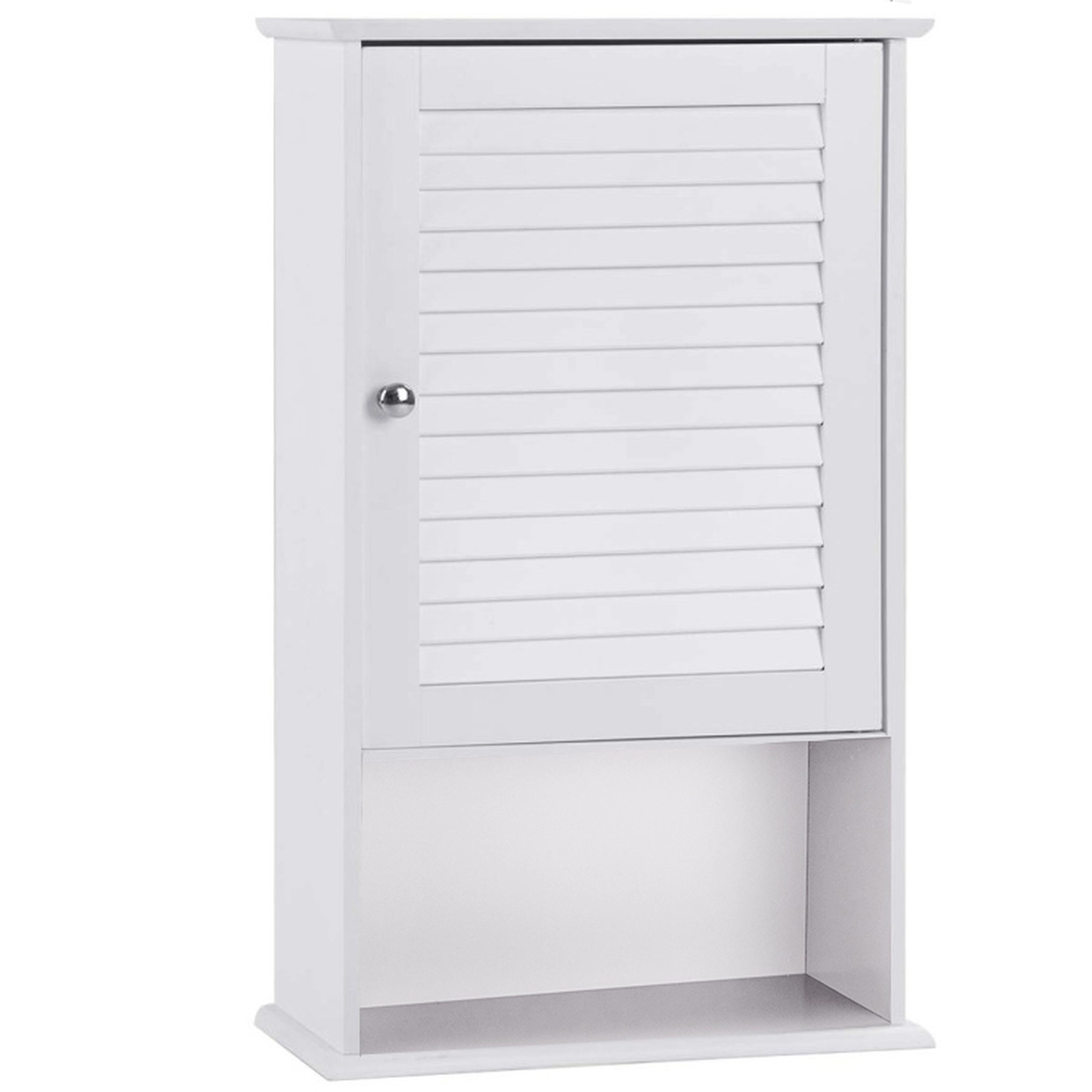 SUGIFT 3-Tier Wall Hanging Bathroom Storage Cabinet 27.5-in Tall 46-lb Capacity Brown/White/Gray