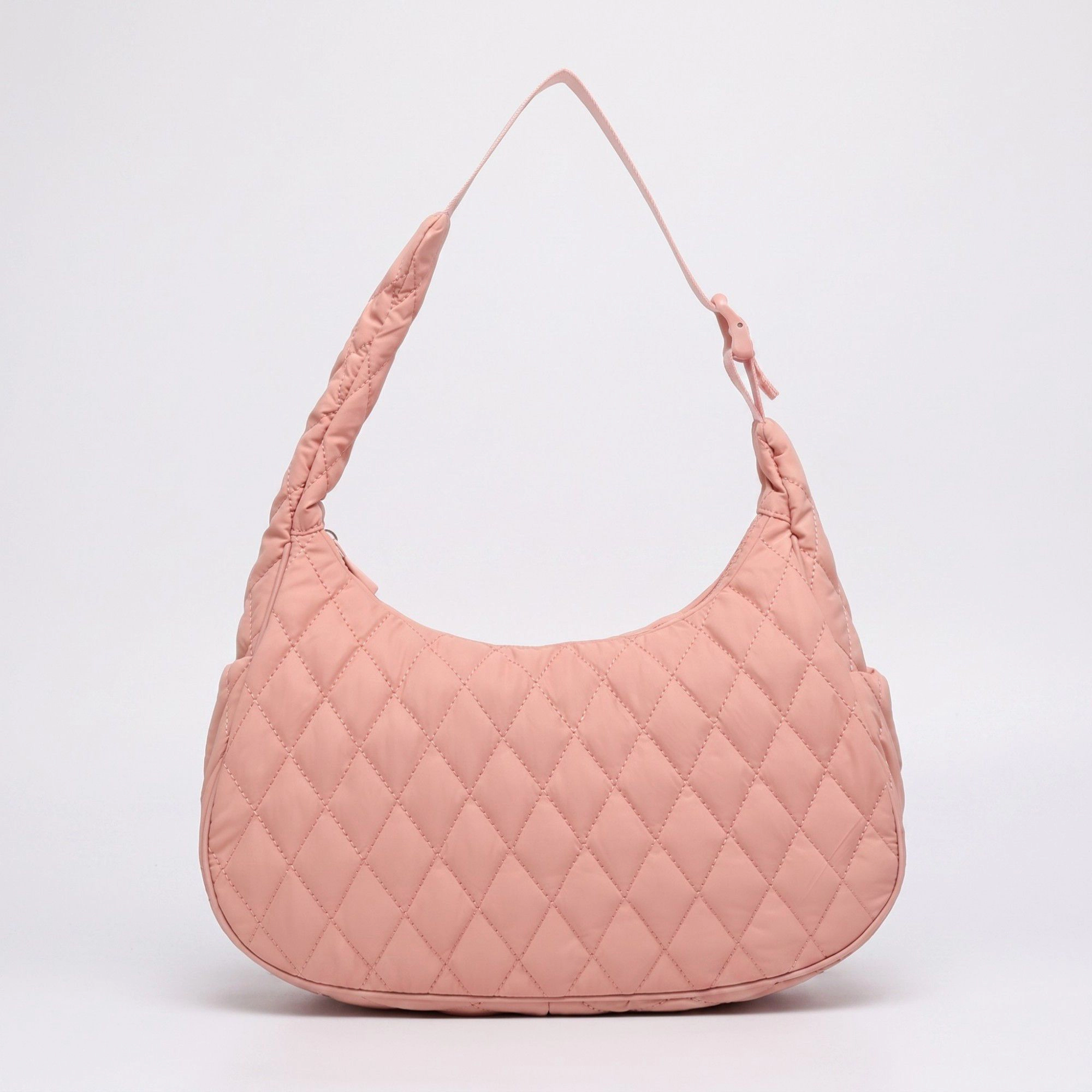 Alilang Women's Quilted Hobo Shoulder Bag with Adjustable Strap and Side Pockets 13.5x5.5x9in
