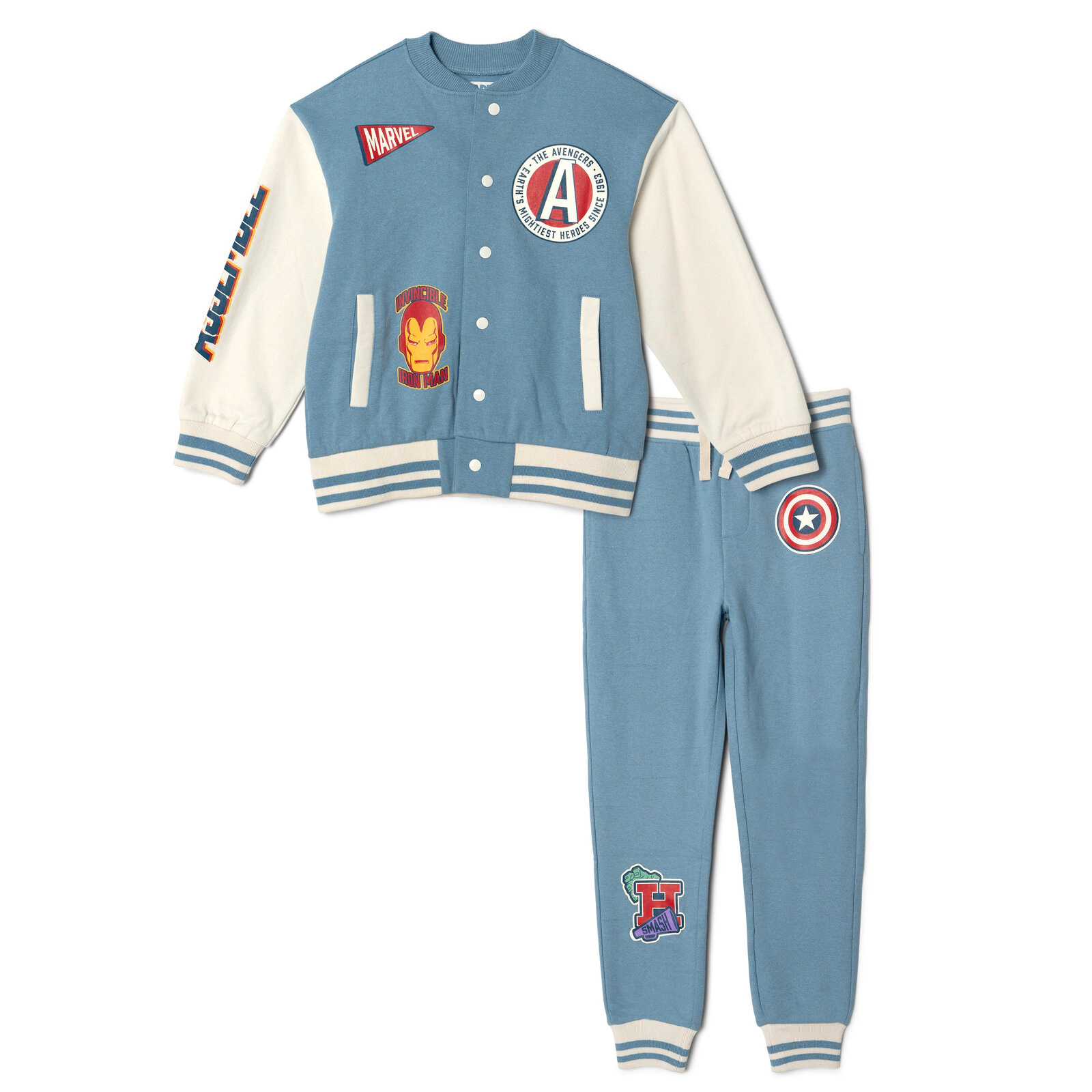 Marvel Boys' Fleece Varsity Jacket and Pants Set