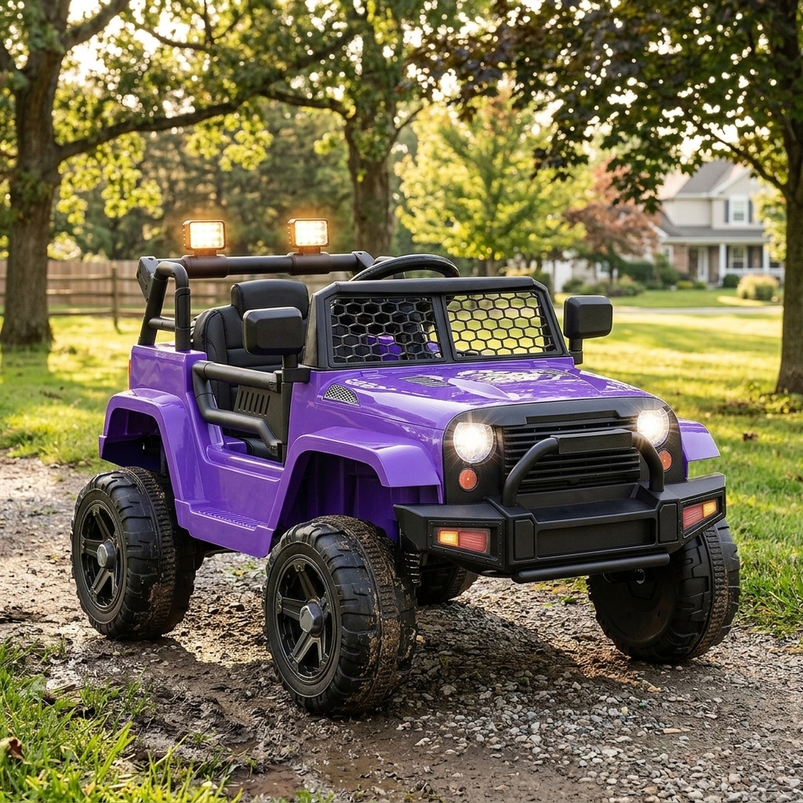 12V Kids Electric Car Spring Suspension Parent Remote and Rotating Mirrors for Ages 3-7 Battery Powered Ride On Truck