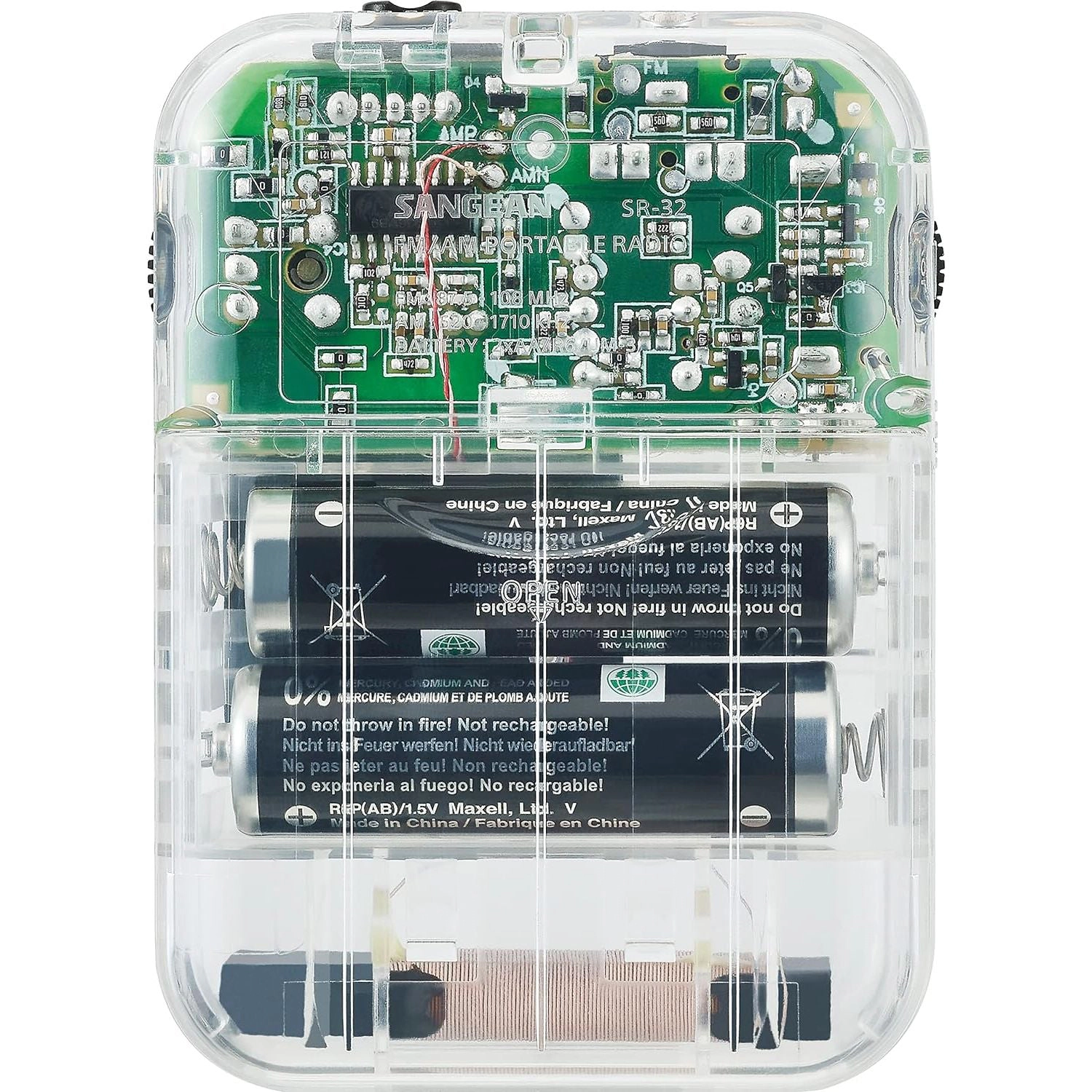 SANGEAN SR‑32CL Compact AM/FM Handheld Pocket Radio
