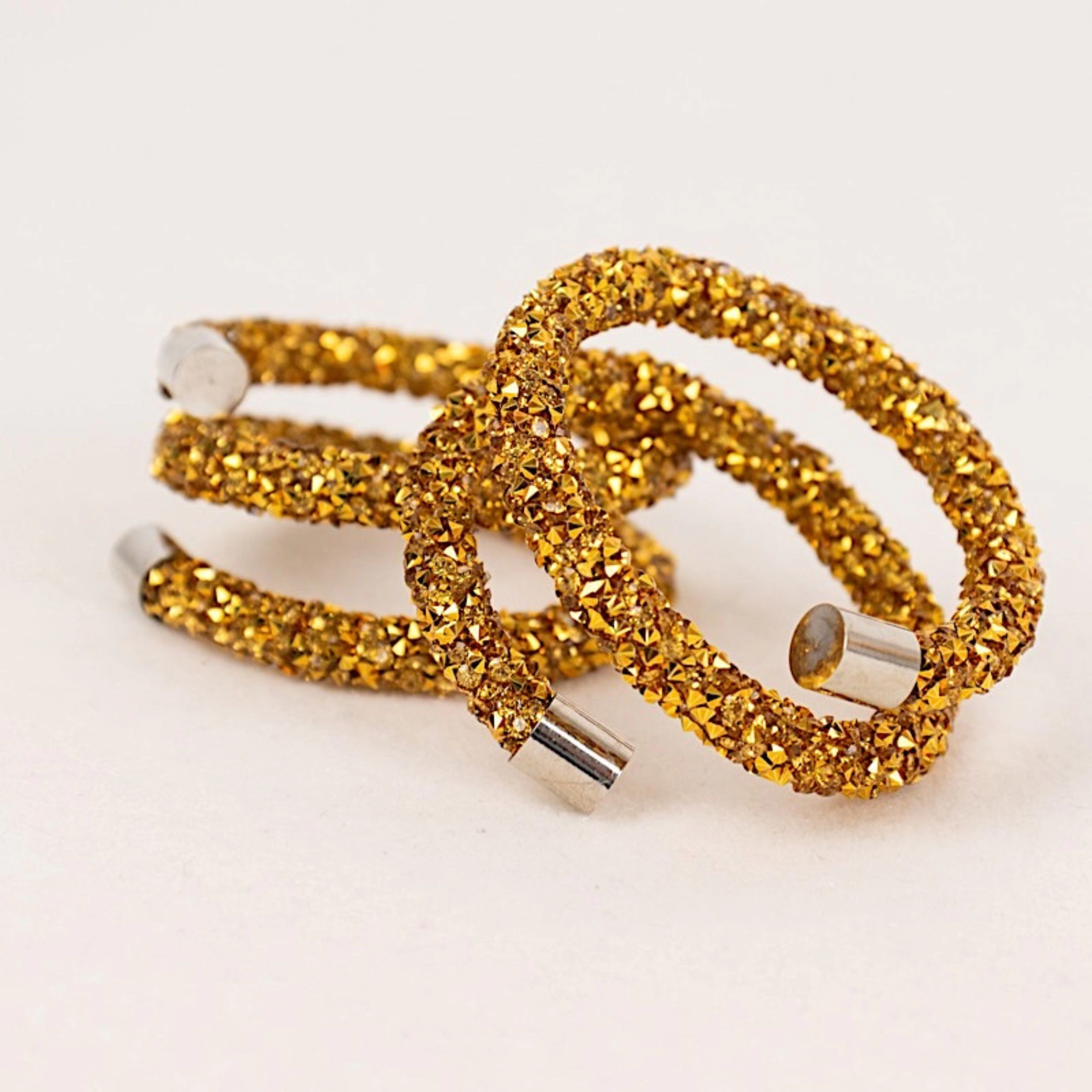 Home Collection Set of 4 1.75-Inch Swirl Rhinestone Napkin Rings