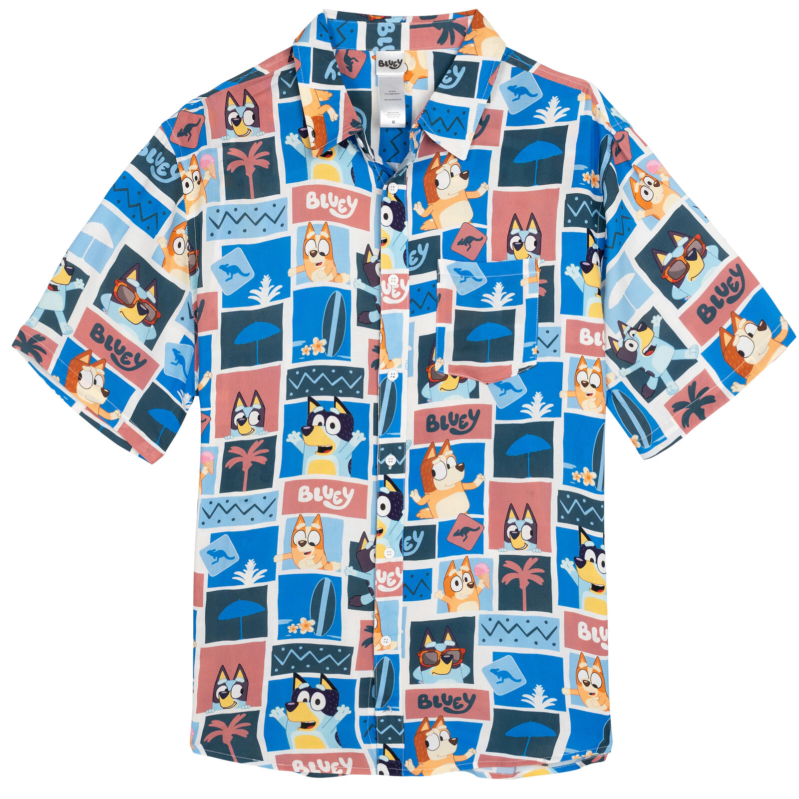 Bluey Matching Family Hawaiian Short Sleeve Button Down Shirt
