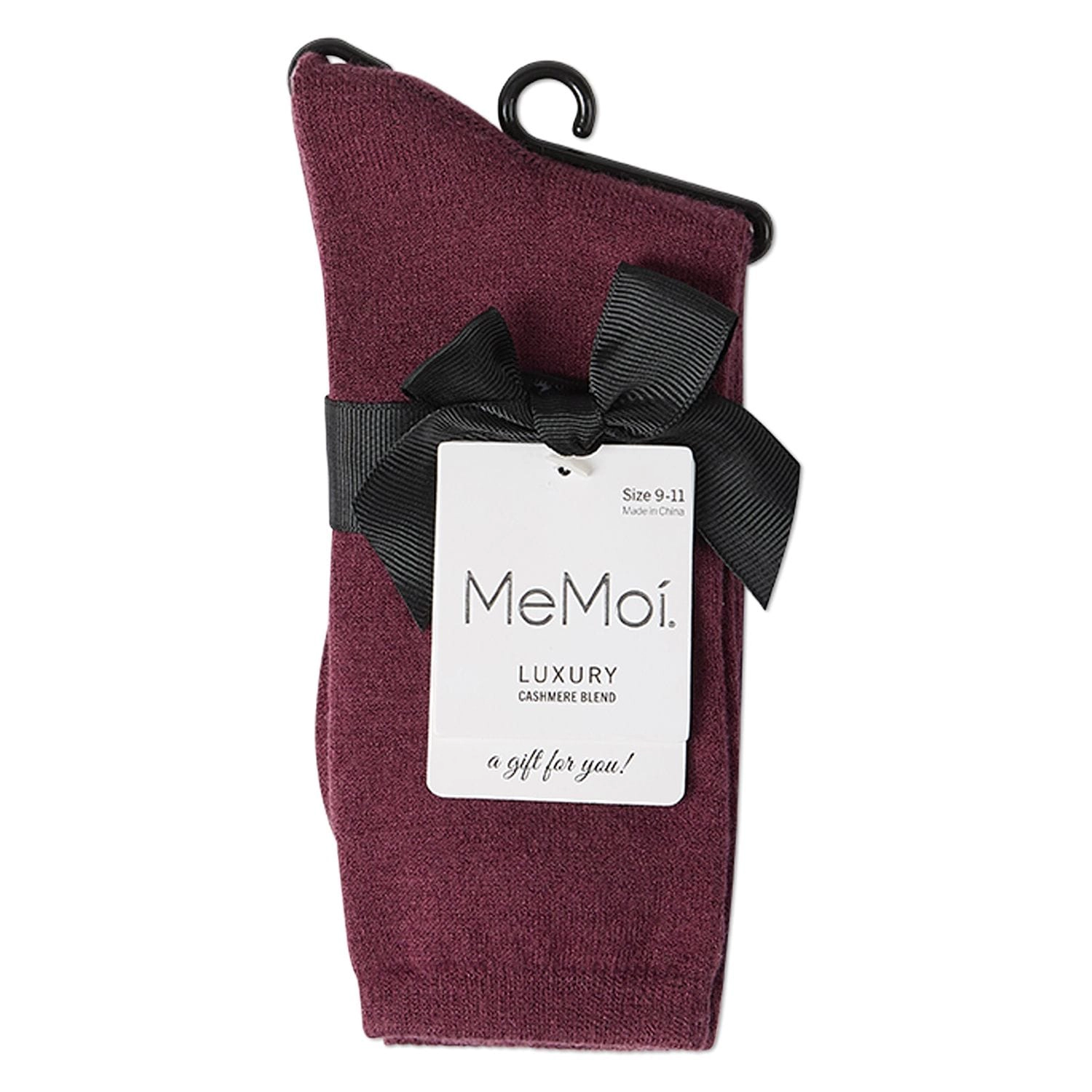 Women's Solid Soft Flat Knit Cashmere Blend Crew Sock