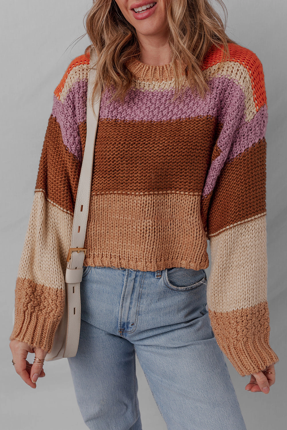 Threaded Pear Women's Lydia Cropped Knitted Sweater