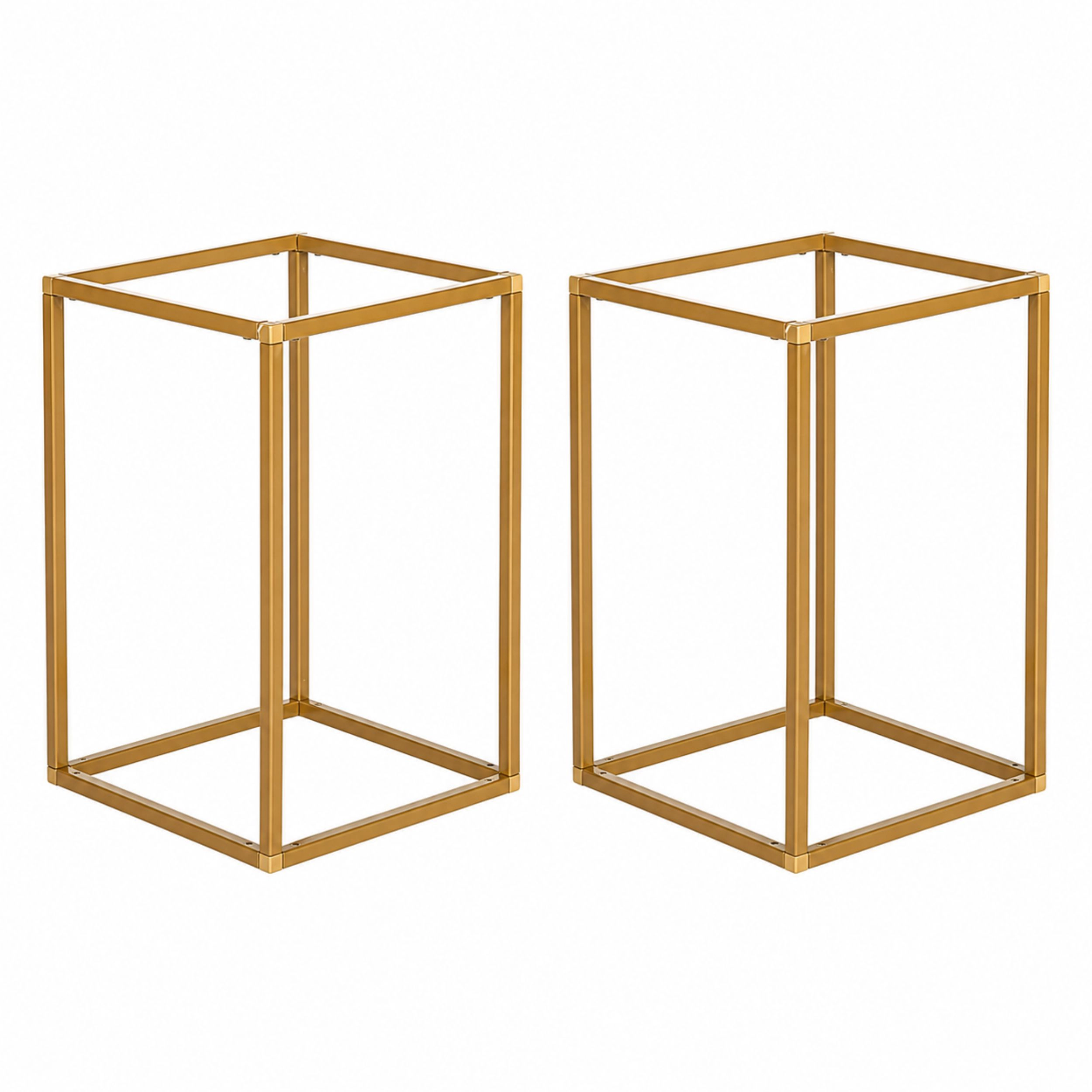 Home Collection 12 Inch Matte Gold Geometric Metal Vase Stands Pack of 2