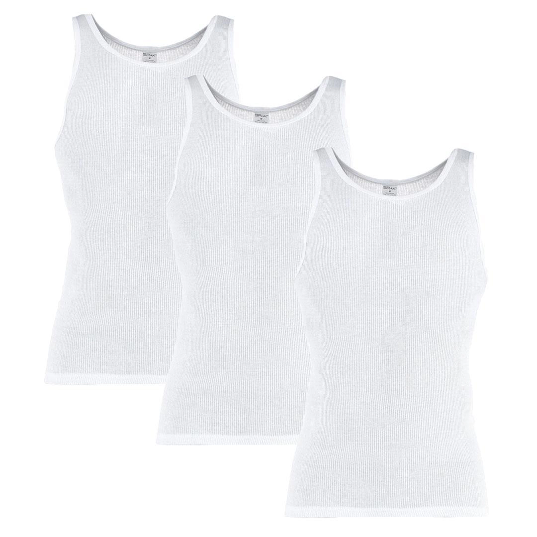 Knocker Men's SPAK White Basic A-Shirts (3 Pack)