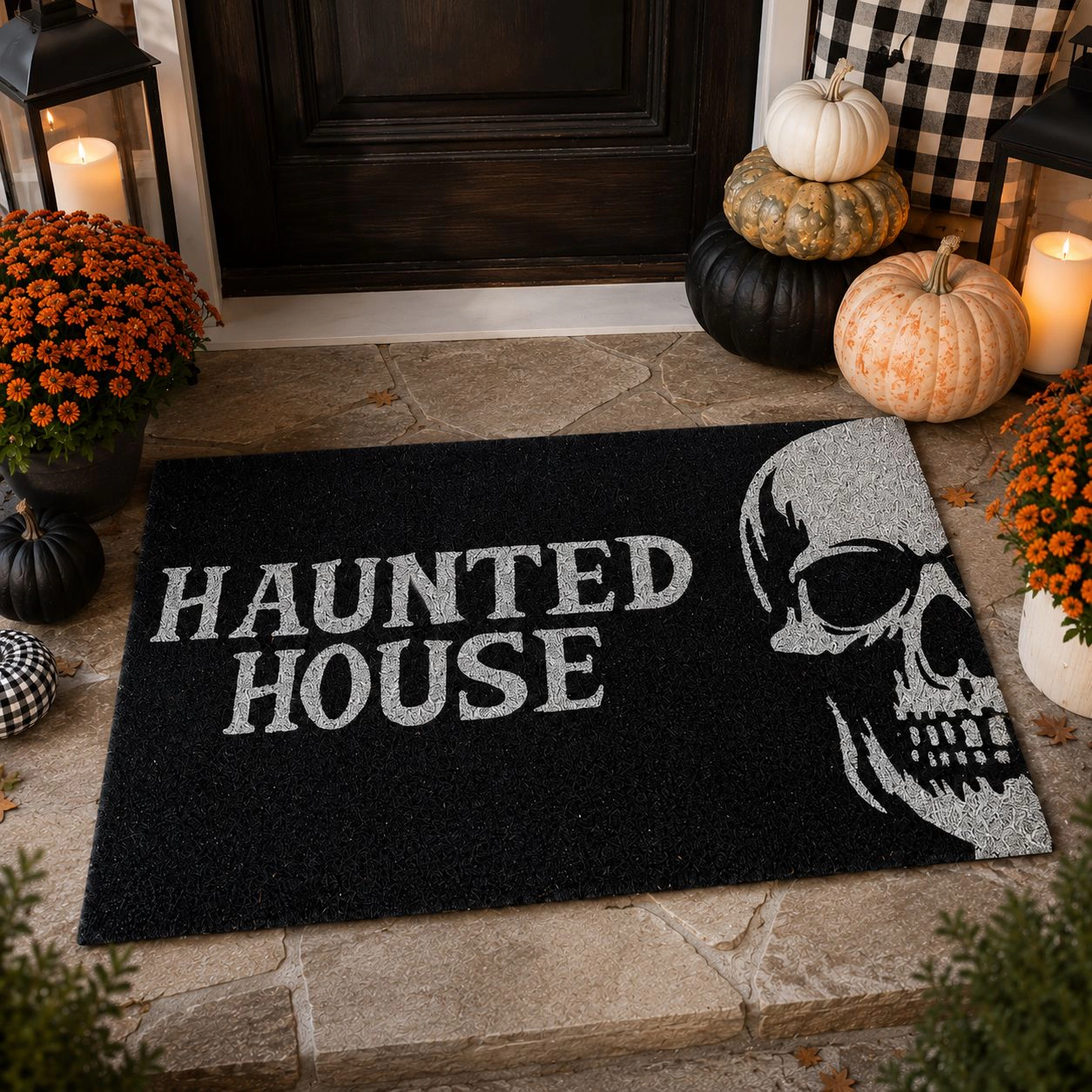 Kate Aurora Halloween Haunted House Bristled Coir Outdoor Welcome Mat - 18"x30"