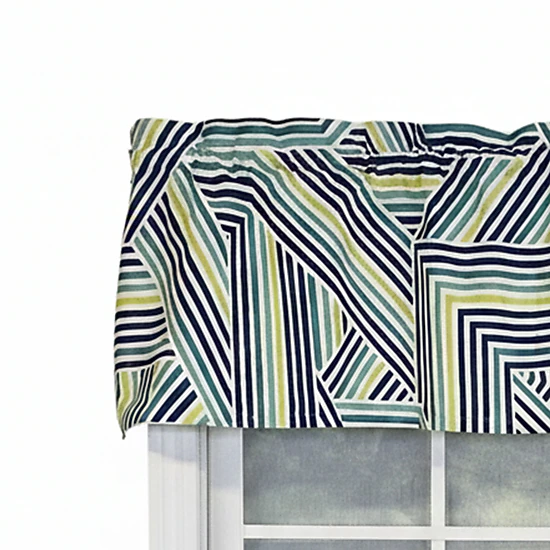 RLF Home 100% Cotton High Quality Bypass Tailored Window Valance with 1.5" Rod Pocket 50" W X 12" L Multi