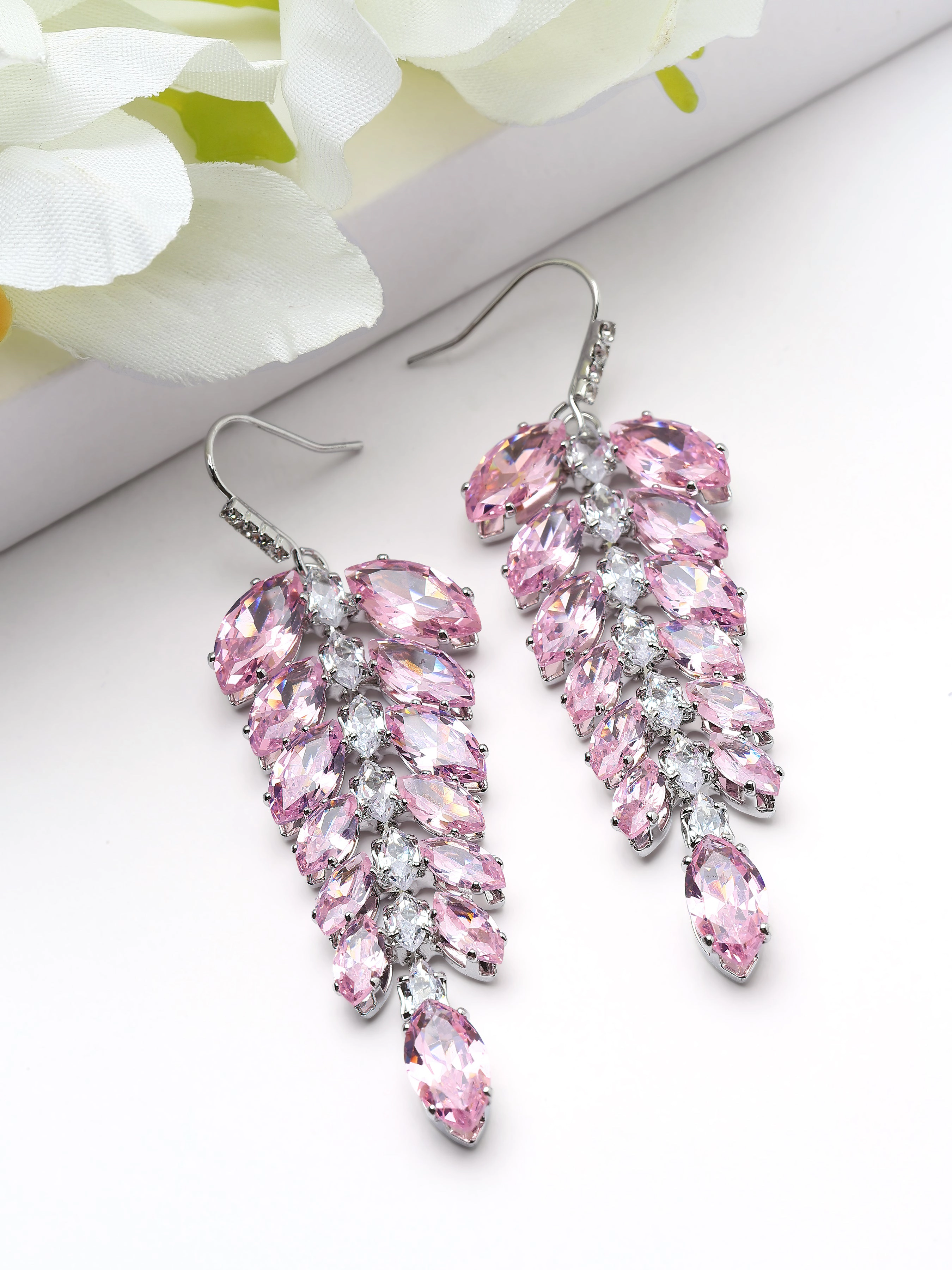 AGP PARIS Womens Leaf Vine Chandelier Earrings