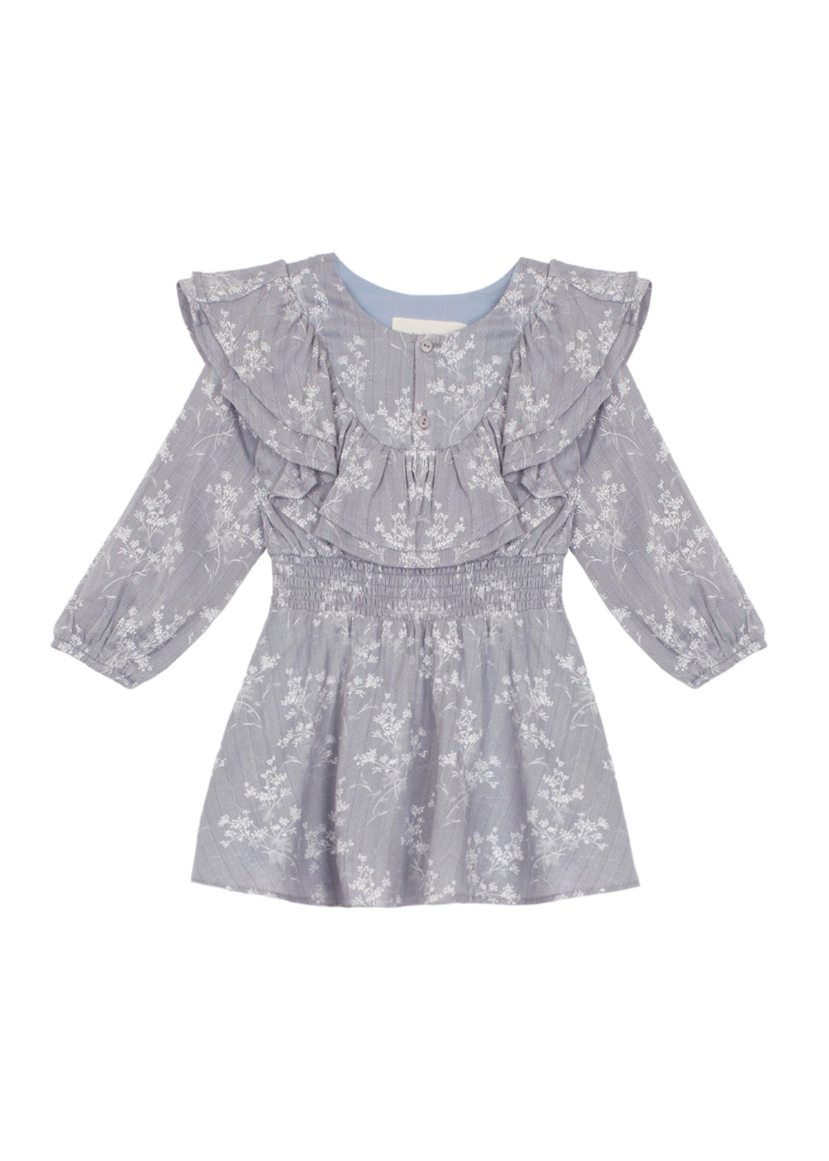 Mabel and Honey Frost Rayon Wildflower Ruffle Dress