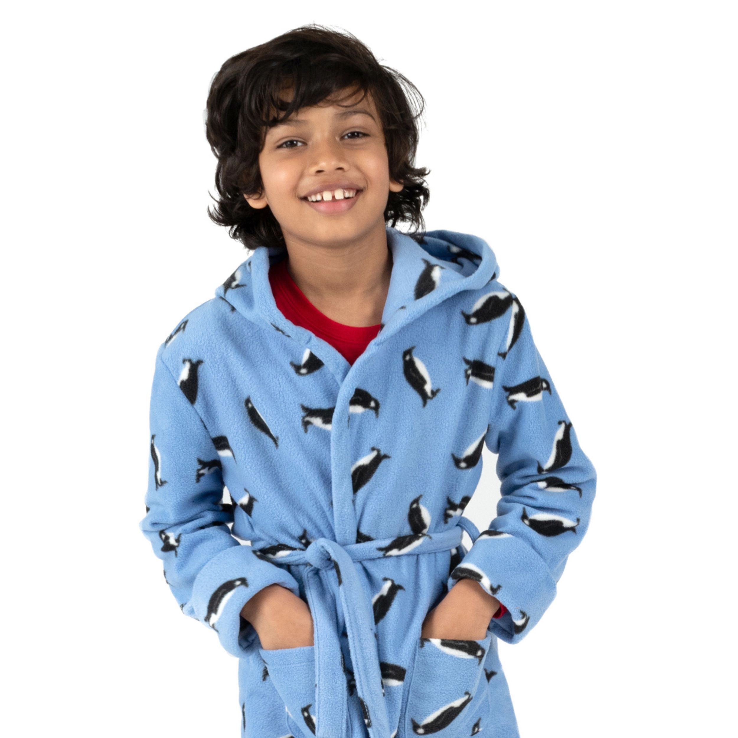 Leveret Kids Holiday Hooded Fleece Robe