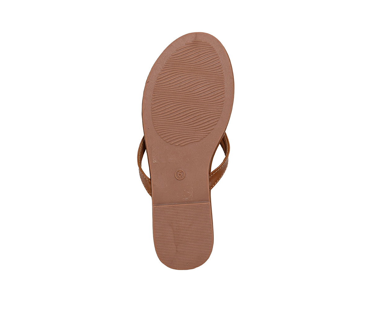 bebe Women's Thong Sandals with Charm Detail Slip On Shoes