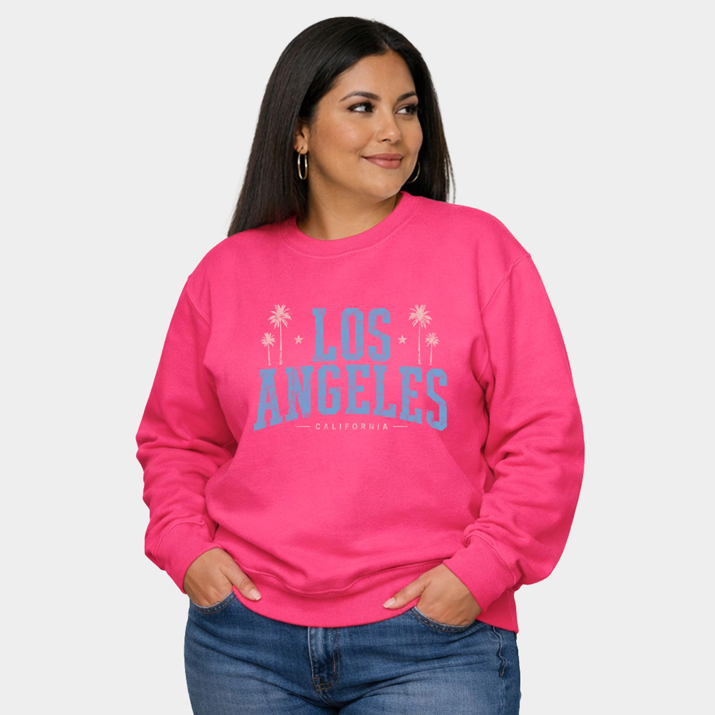 Simply Sage Market - Women's Plus Sized Graphic Sweatshirt Los Angeles California